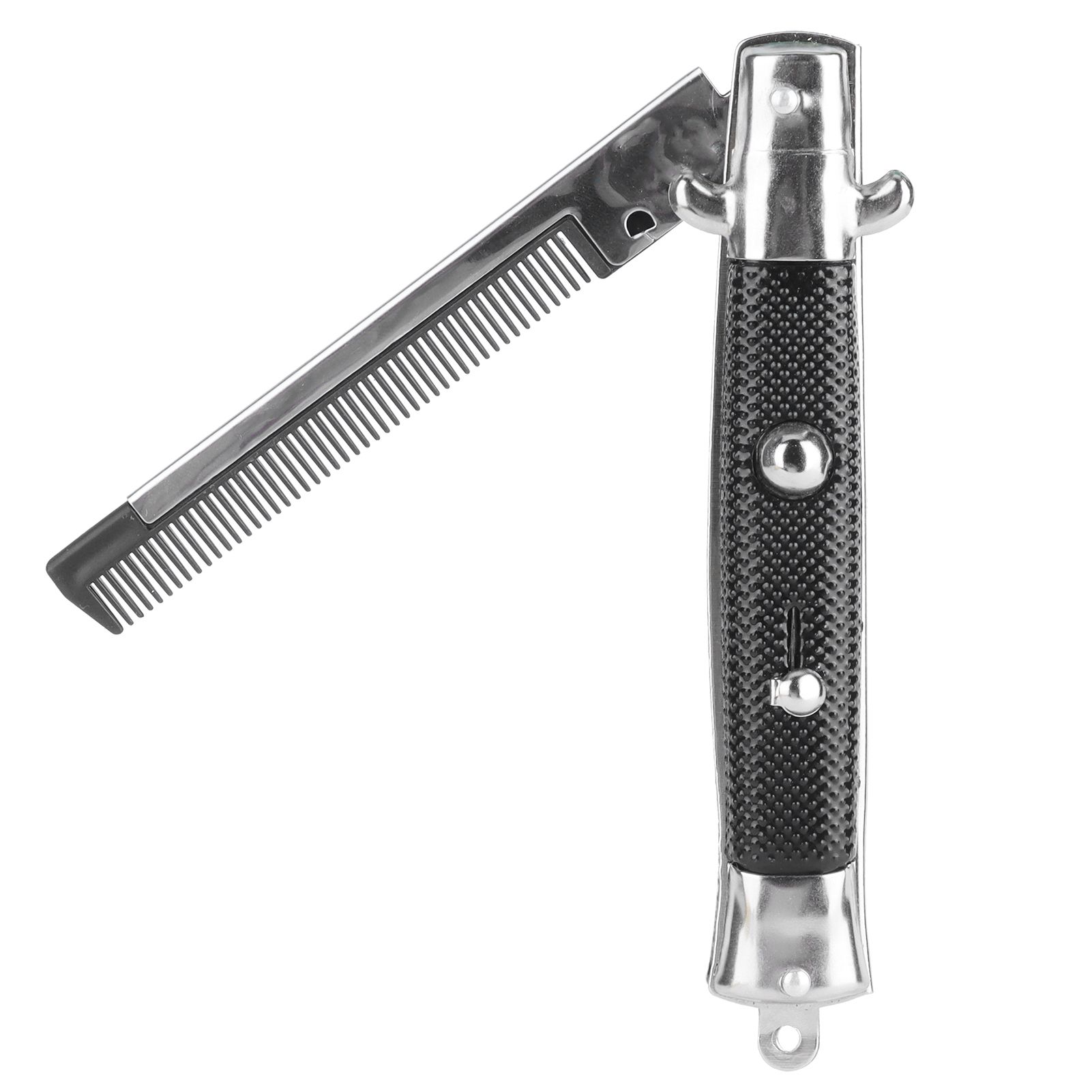 Man's Spring Pocket Oil Hair Comb Folding Automatic Push Button Hair Brush view 2