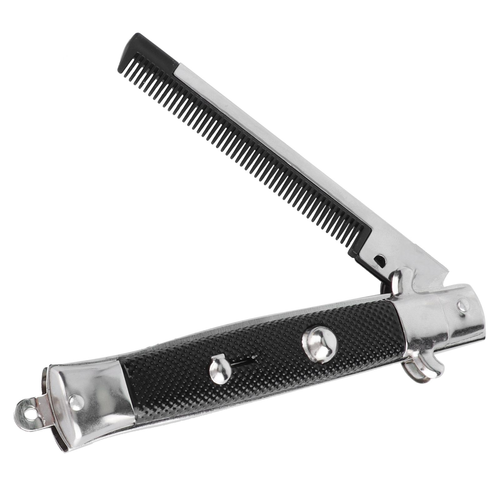 Man's Spring Pocket Oil Hair Comb Folding Automatic Push Button Hair Brush view 6