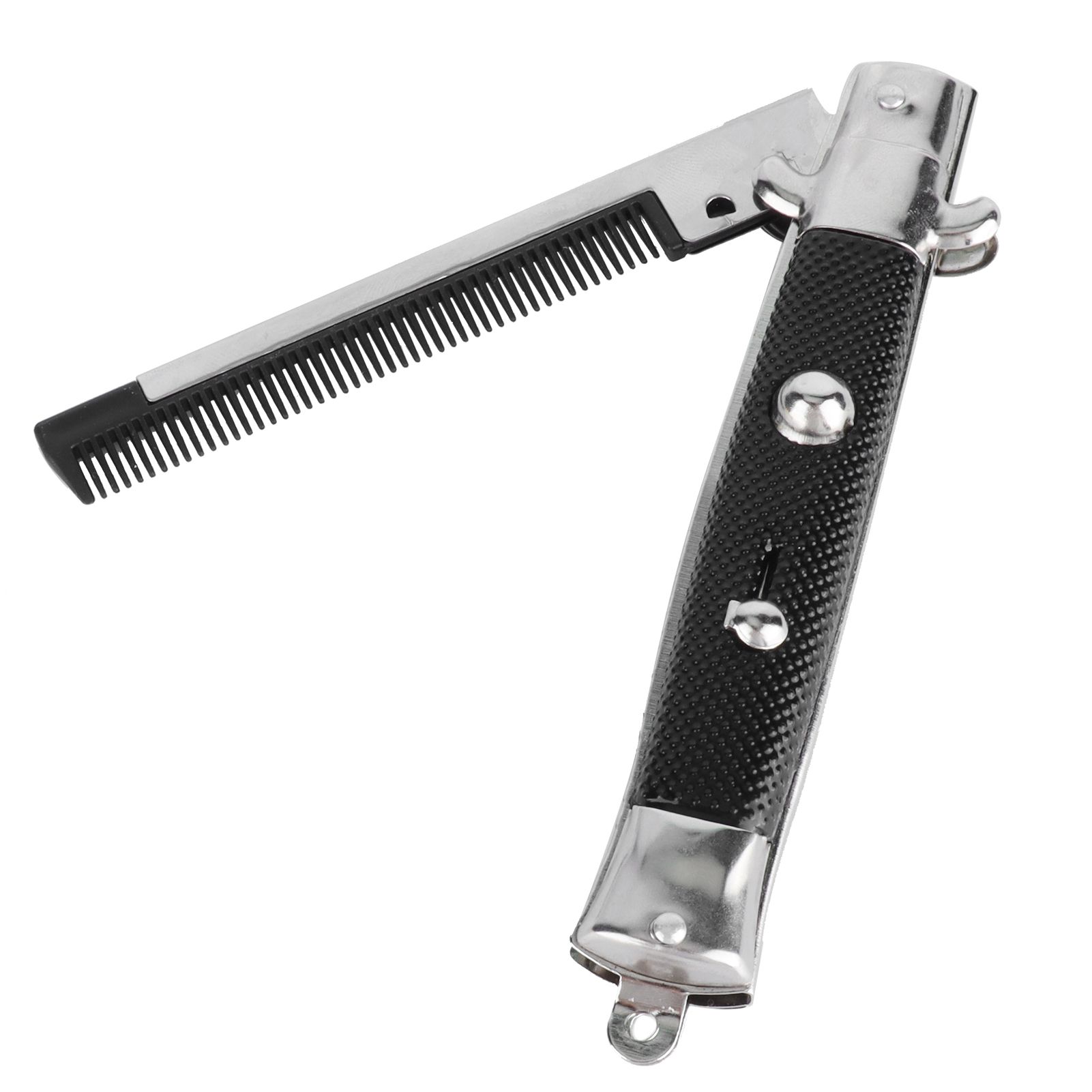 Man's Spring Pocket Oil Hair Comb Folding Automatic Push Button Hair Brush view 9