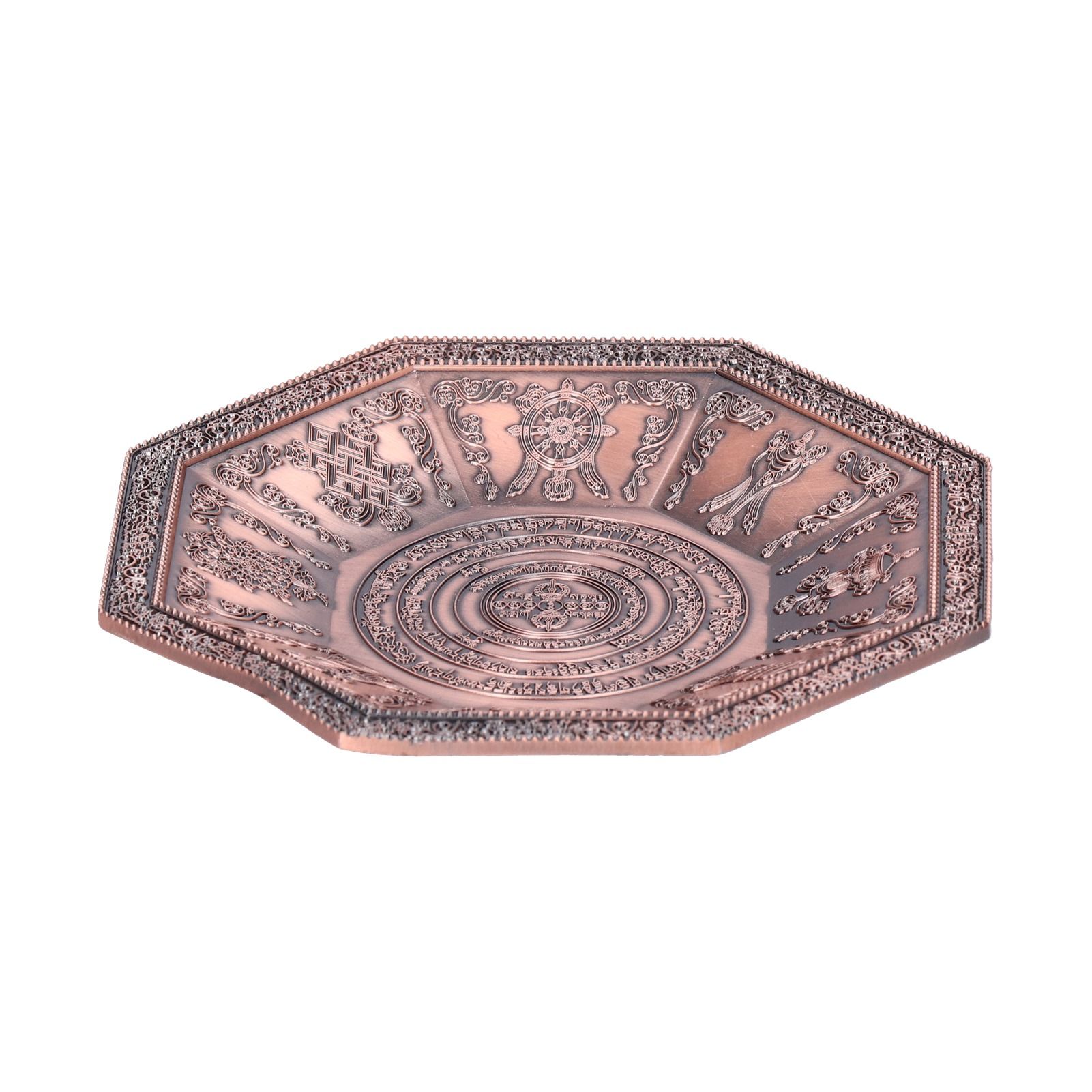 Octagonal Burning Tray Buddhist Scriptures 8 Auspicious Symbols Fire view 4