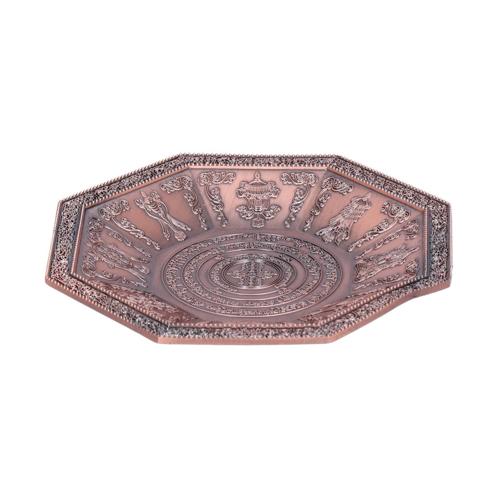 Octagonal Burning Tray Buddhist Scriptures 8 Auspicious Symbols Fire view 5