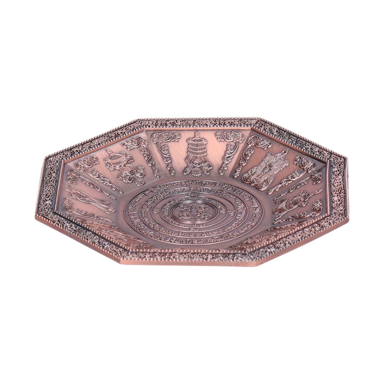 Octagonal Burning Tray Buddhist Scriptures 8 Auspicious Symbols Fire view 6