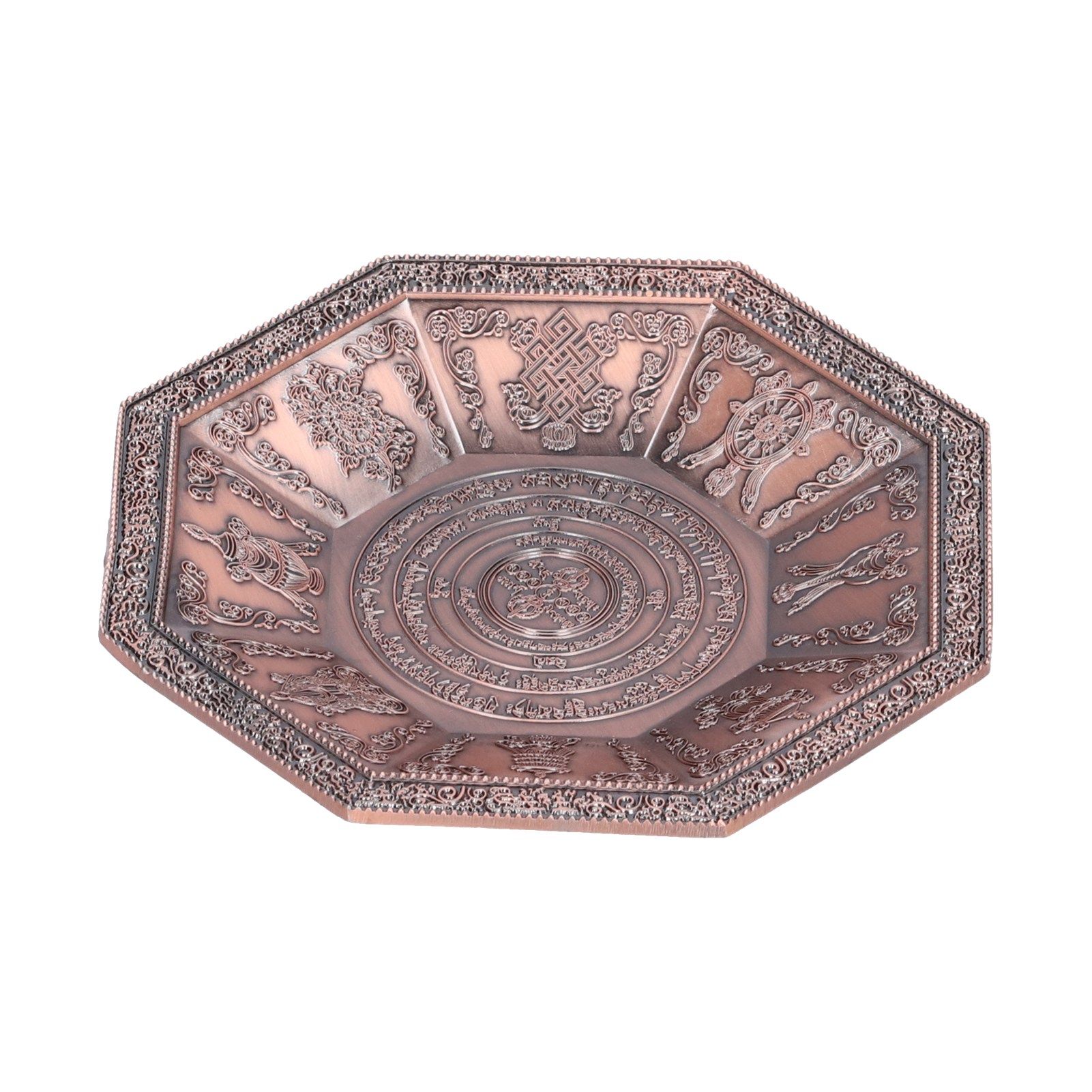 Octagonal Burning Tray Buddhist Scriptures 8 Auspicious Symbols Fire view 8
