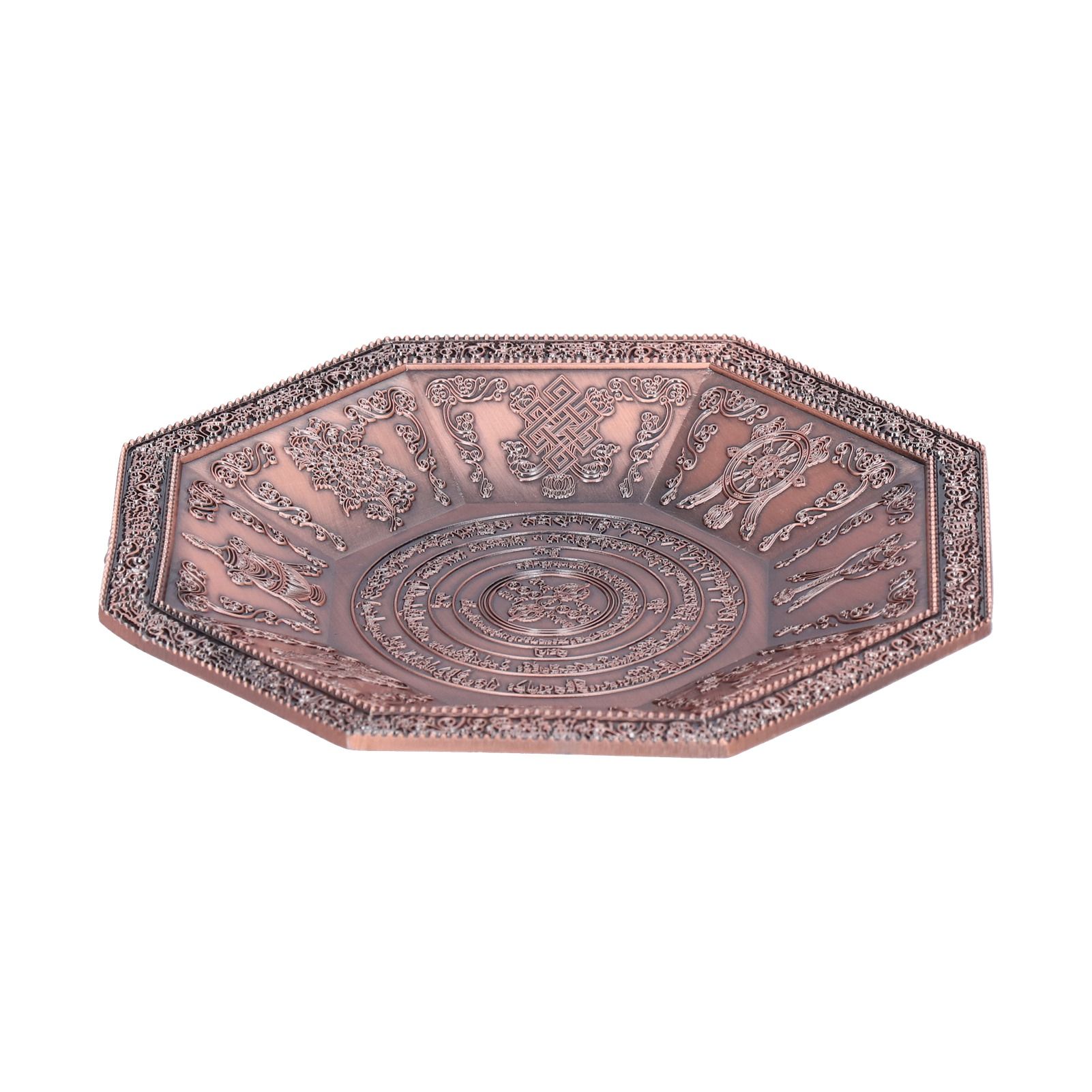 Octagonal Burning Tray Buddhist Scriptures 8 Auspicious Symbols Fire view 9