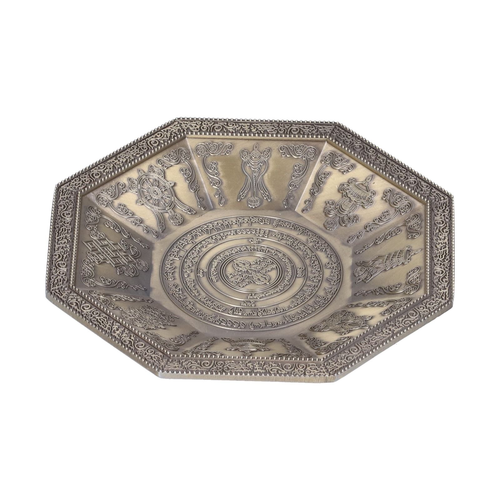 Octagonal Burning Tray Buddhist Scriptures 8 Auspicious Symbols Fire