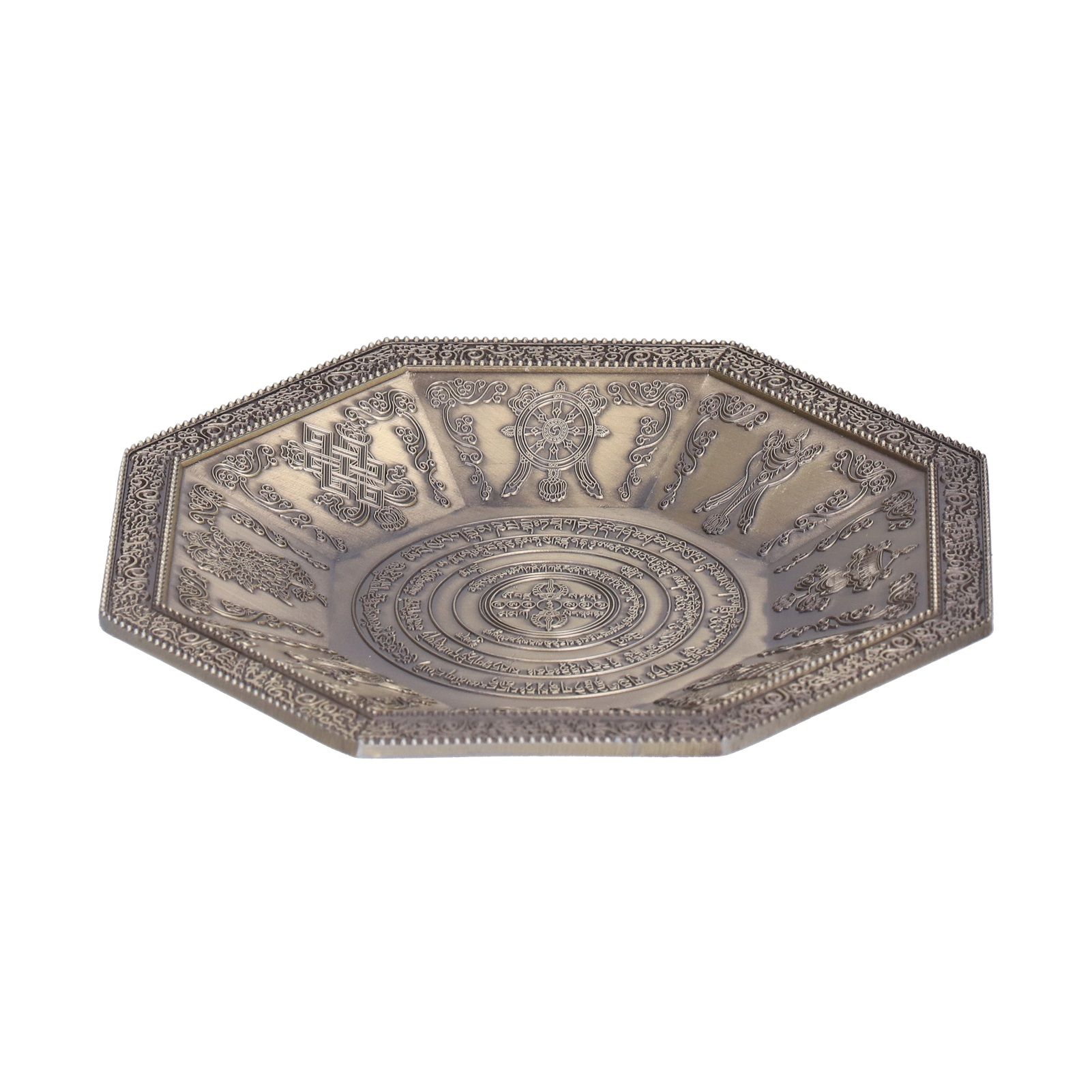 Octagonal Burning Tray Buddhist Scriptures 8 Auspicious Symbols Fire view 4