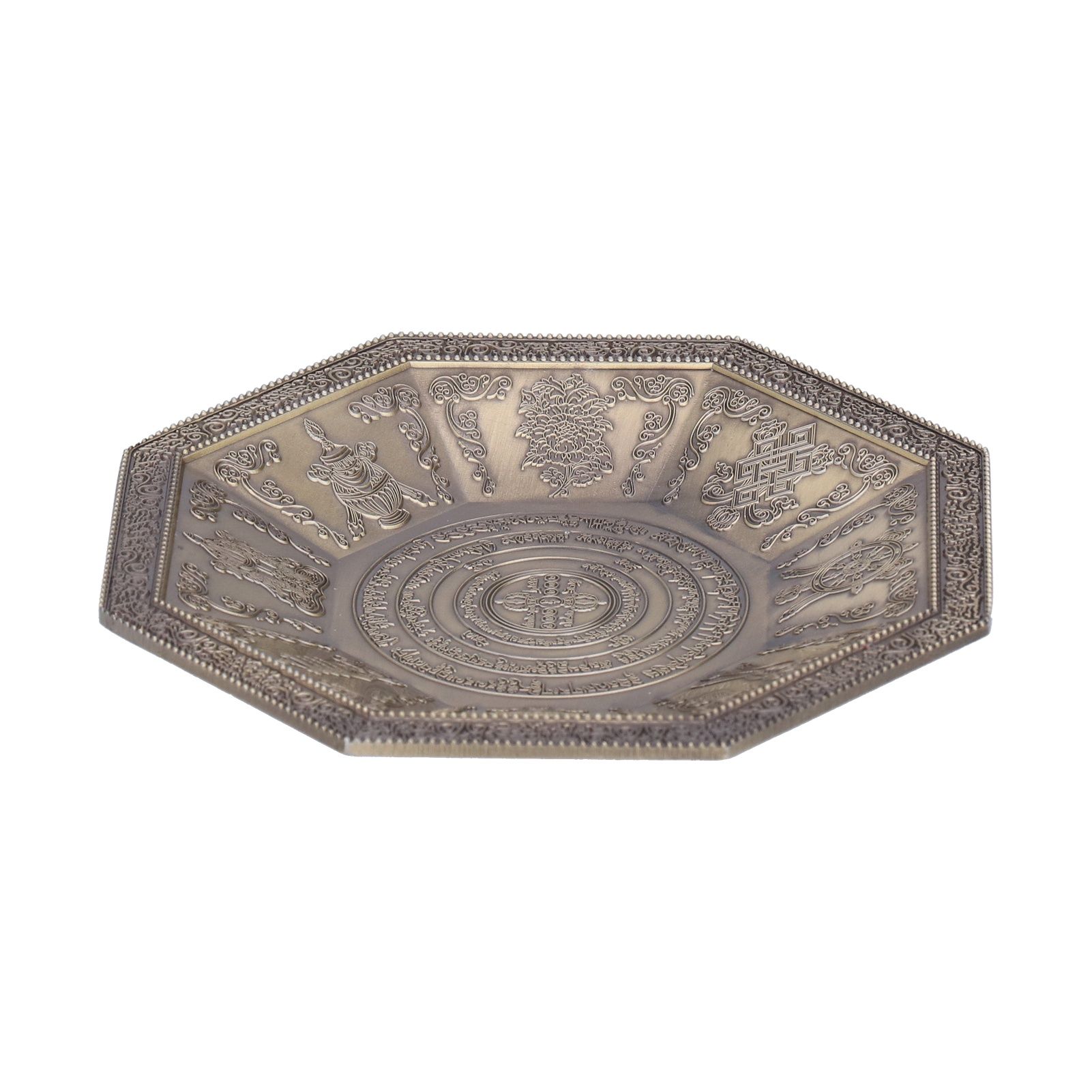 Octagonal Burning Tray Buddhist Scriptures 8 Auspicious Symbols Fire view 6
