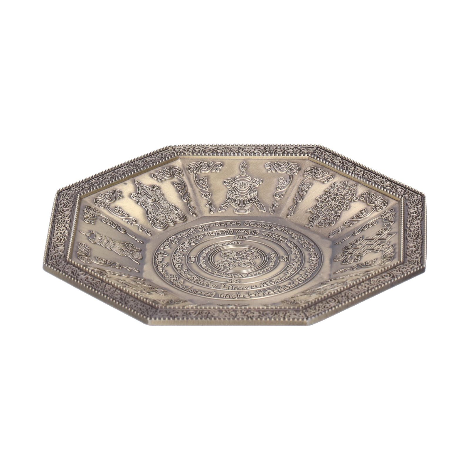 Octagonal Burning Tray Buddhist Scriptures 8 Auspicious Symbols Fire view 7
