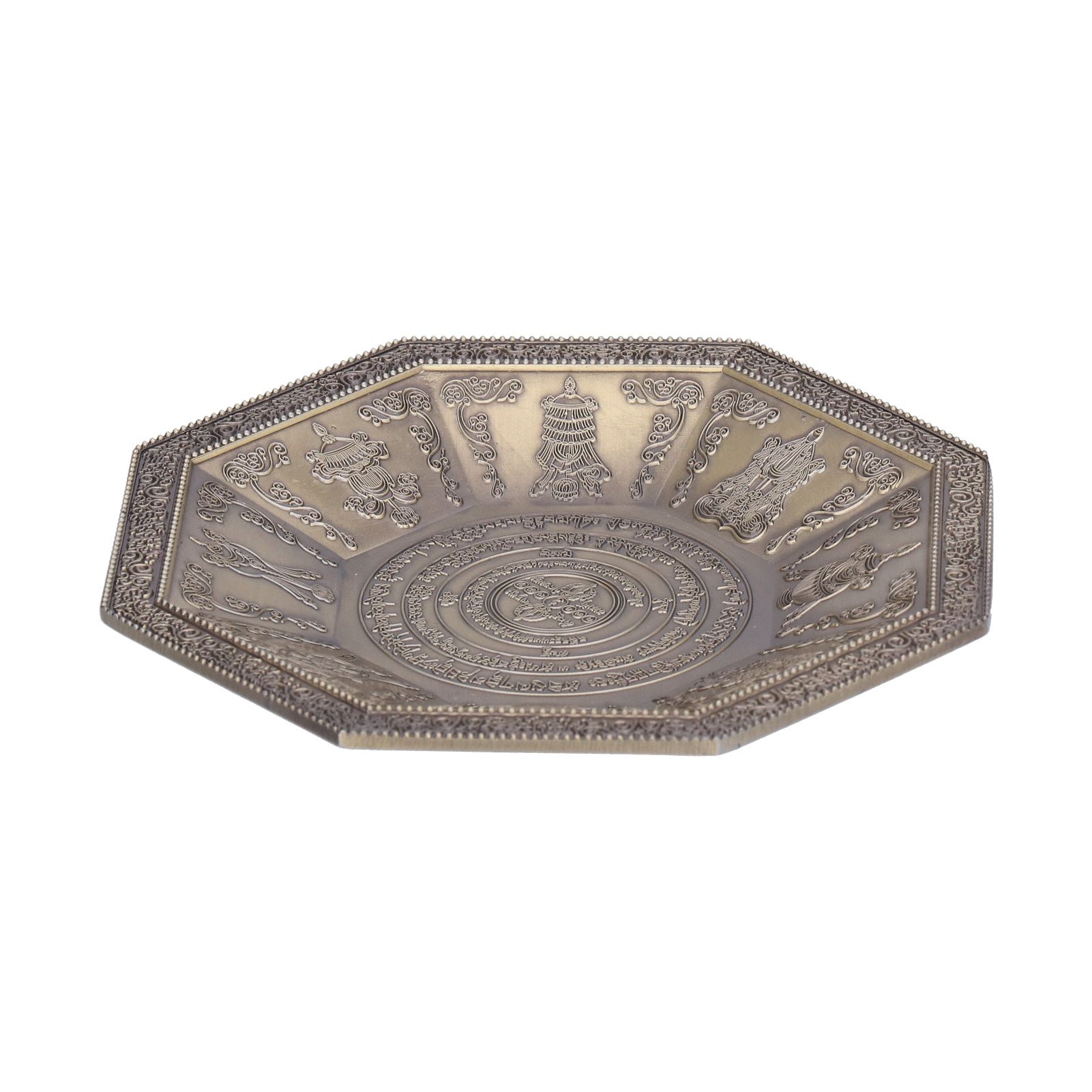 Octagonal Burning Tray Buddhist Scriptures 8 Auspicious Symbols Fire view 9