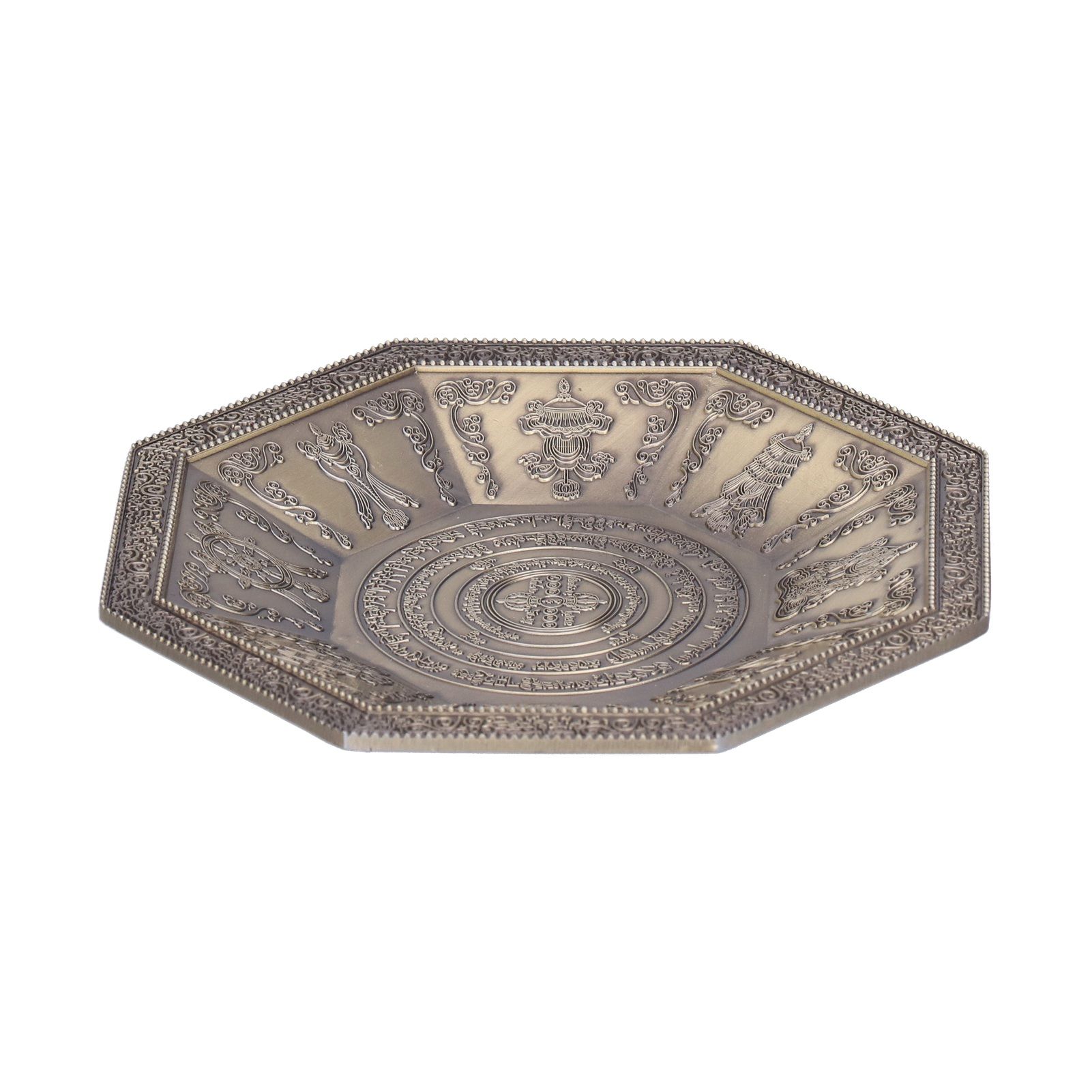 Octagonal Burning Tray Buddhist Scriptures 8 Auspicious Symbols Fire view 10