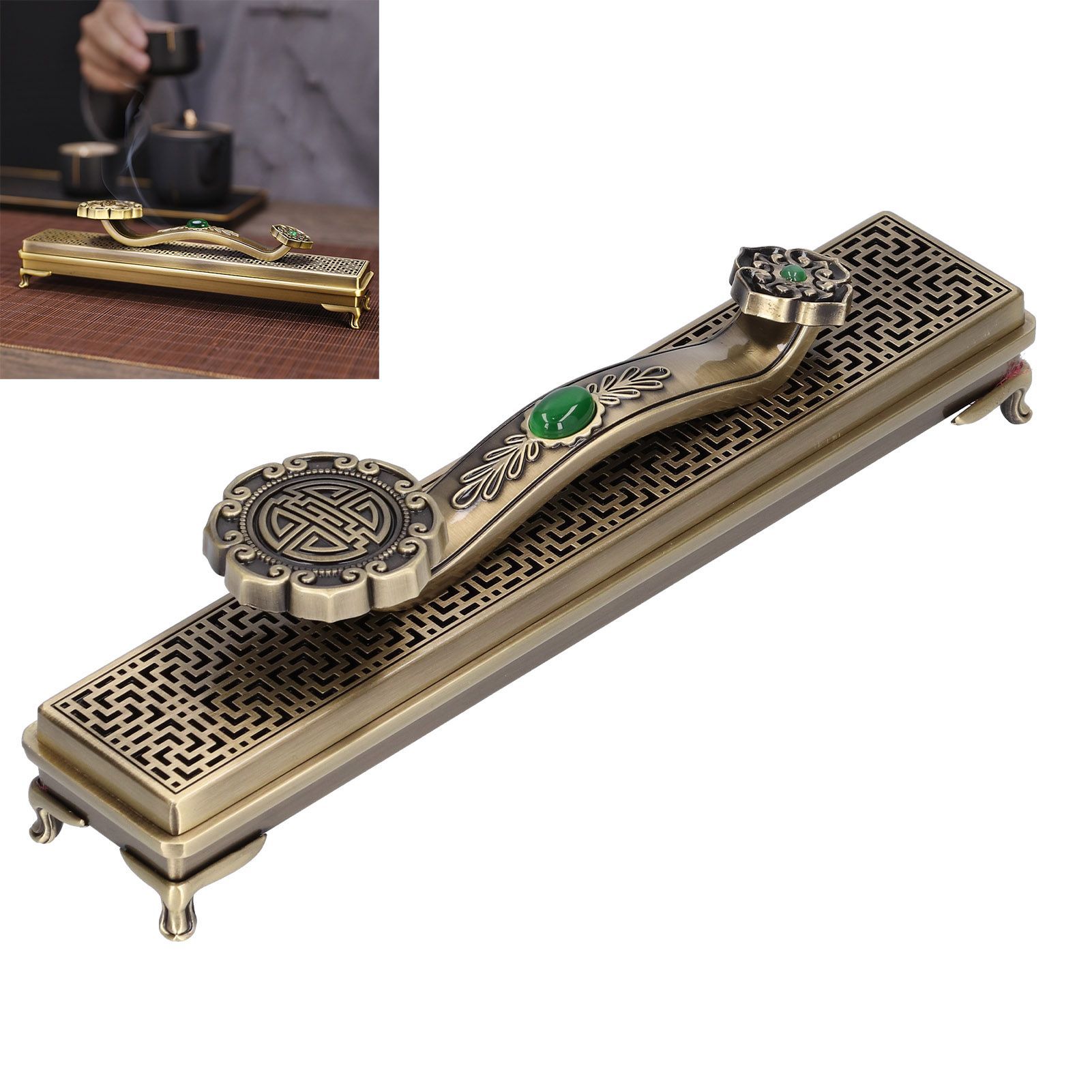 Metal Incense Holder Ruyi Antique Incense Stick Burner for Home Office Yoga view 11