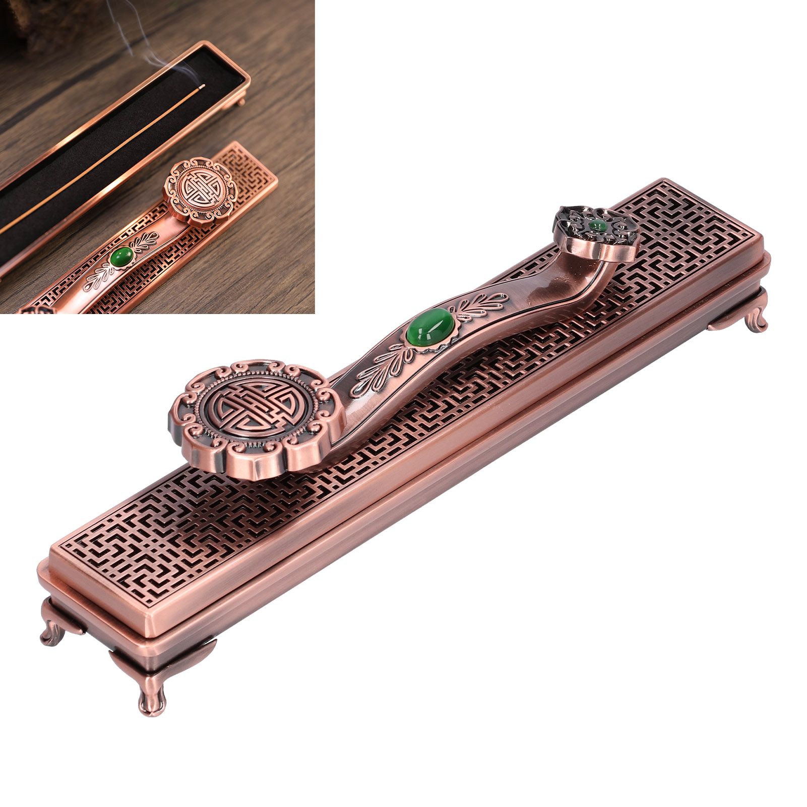 Metal Incense Holder Ruyi Antique Incense Stick Burner for Home Office Yoga view 11