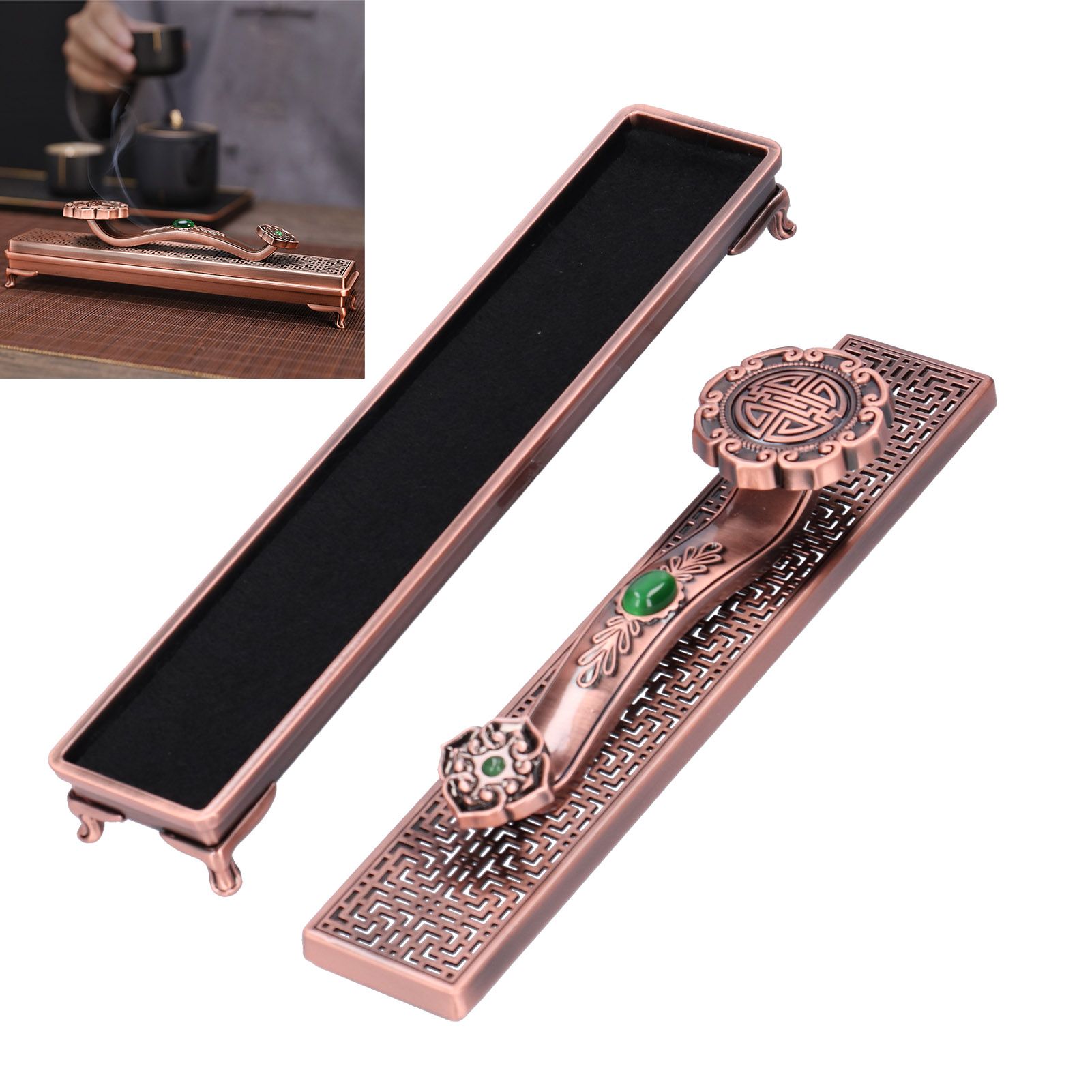 Metal Incense Holder Ruyi Antique Incense Stick Burner for Home Office Yoga view 12