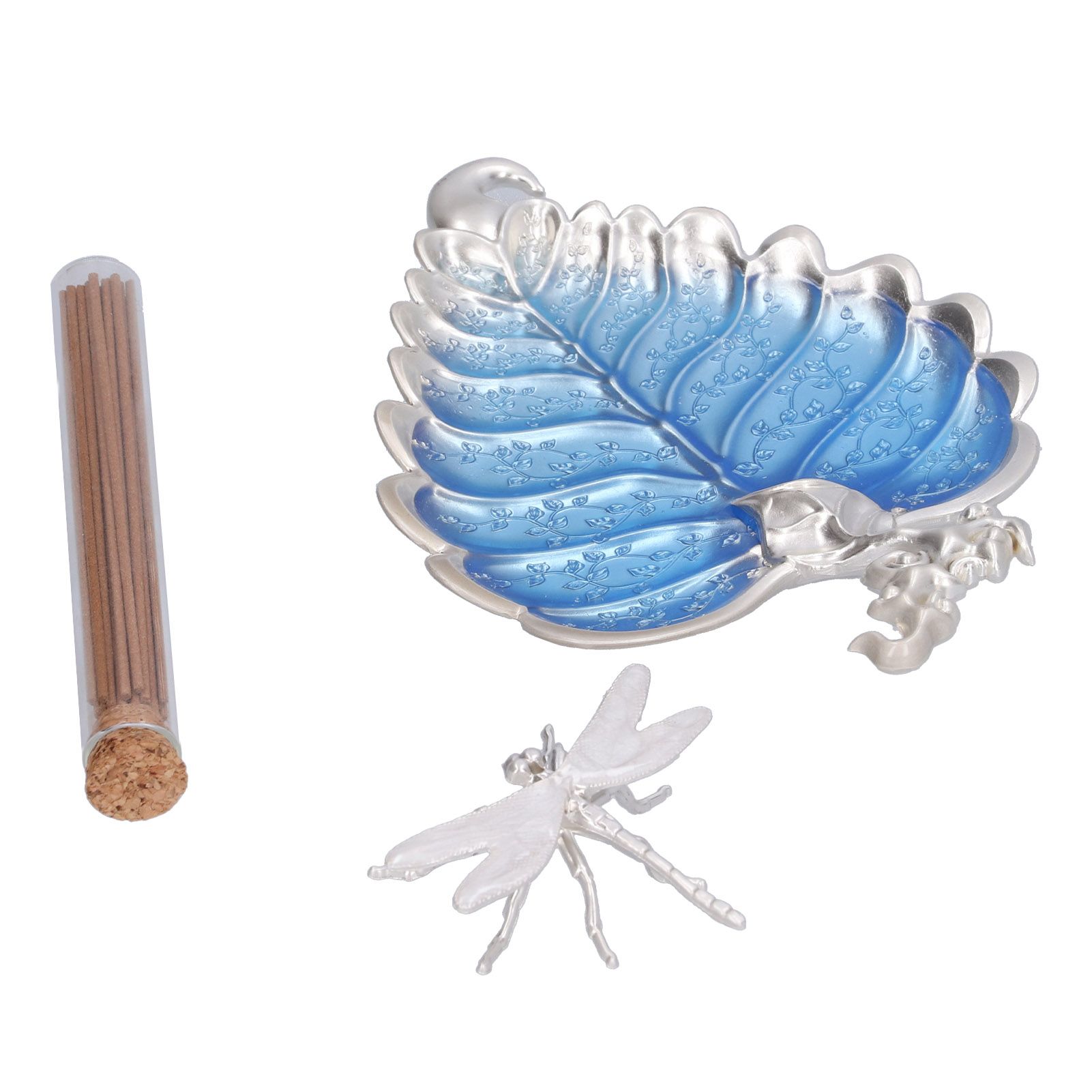 Incense Stick Holder Metal Alloy Leaf Shaped Decorative Incense Burner Ashes