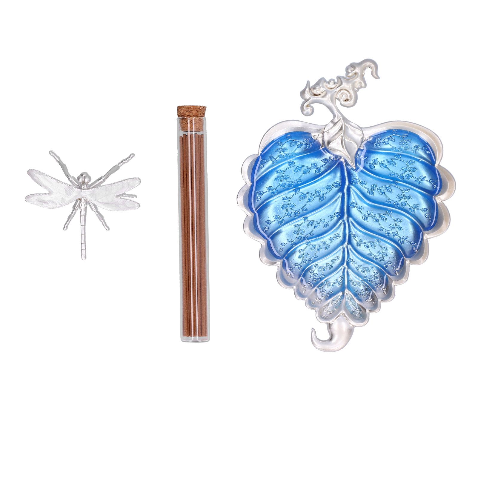 Incense Stick Holder Metal Alloy Leaf Shaped Decorative Incense Burner Ashes view 2