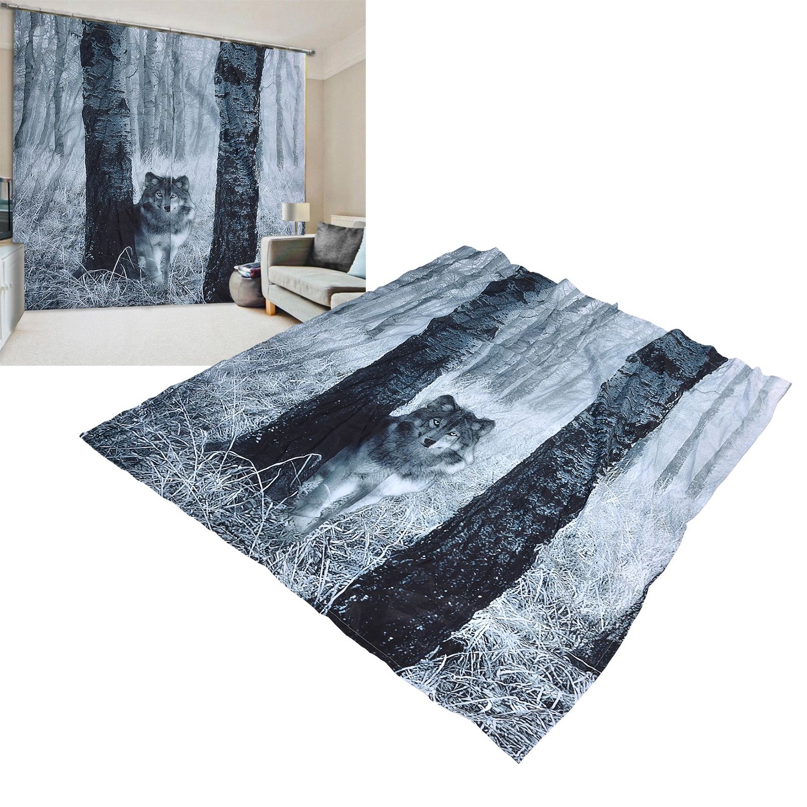 2Pcs Blackout Curtain Soft Dirt Resistant Shade Curtain Window Drapes for view 11