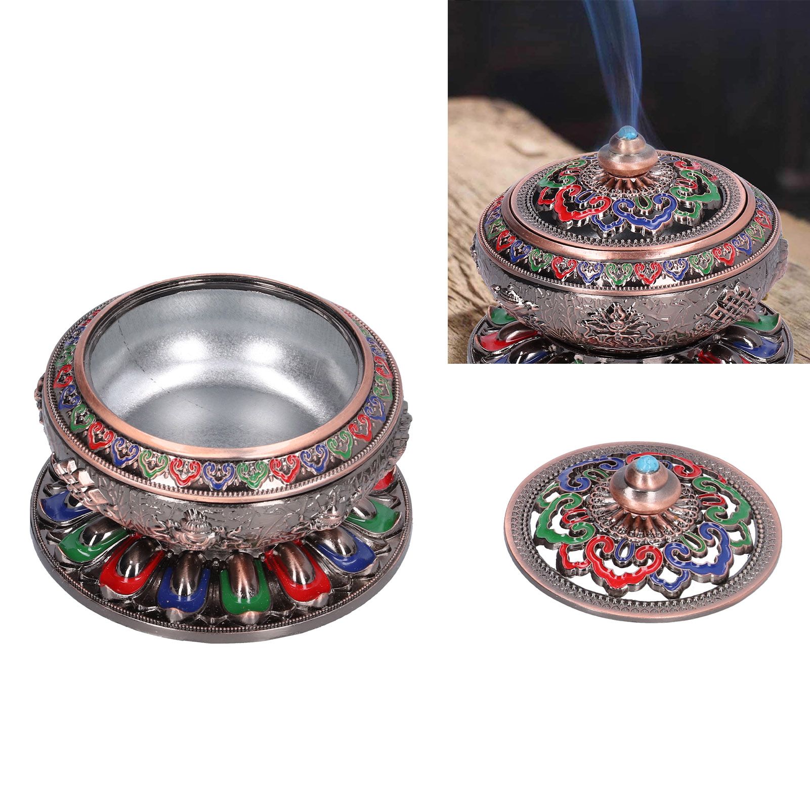 Vintage Incense Burner Copper Alloy Incense Holder for Living Room Tea view 12