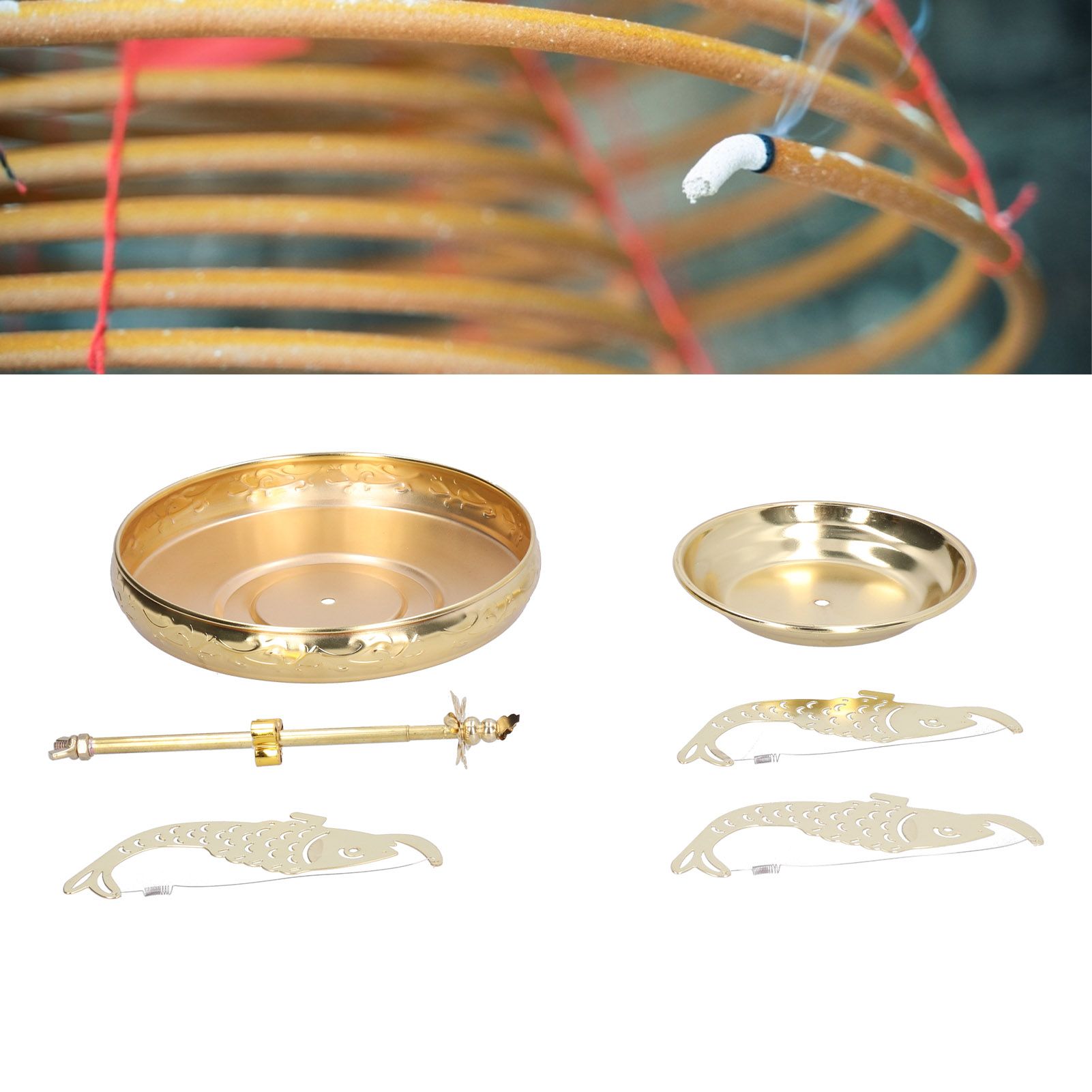 Incense Coil Holder Stainless Steel Gold Mosquito Coil Holder Incense Holder view 12