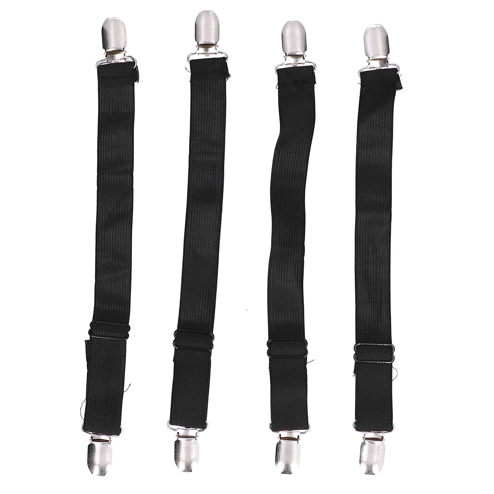 4Pcs Adjustable Bed Sheet Fasteners Suspenders Elastic Sheet Band Straps Clips view 2