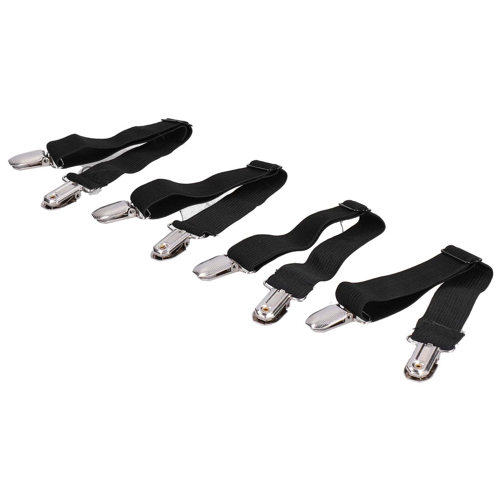 4Pcs Adjustable Bed Sheet Fasteners Suspenders Elastic Sheet Band Straps Clips view 5