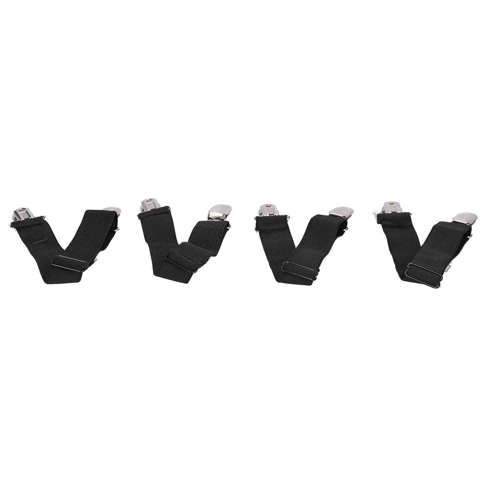 4Pcs Adjustable Bed Sheet Fasteners Suspenders Elastic Sheet Band Straps Clips view 7