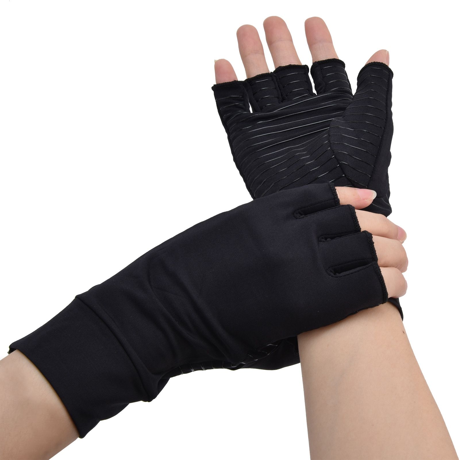 Copper Arthritis Compression Gloves Pain Relieving Half Finger Recovery Gloves view 10