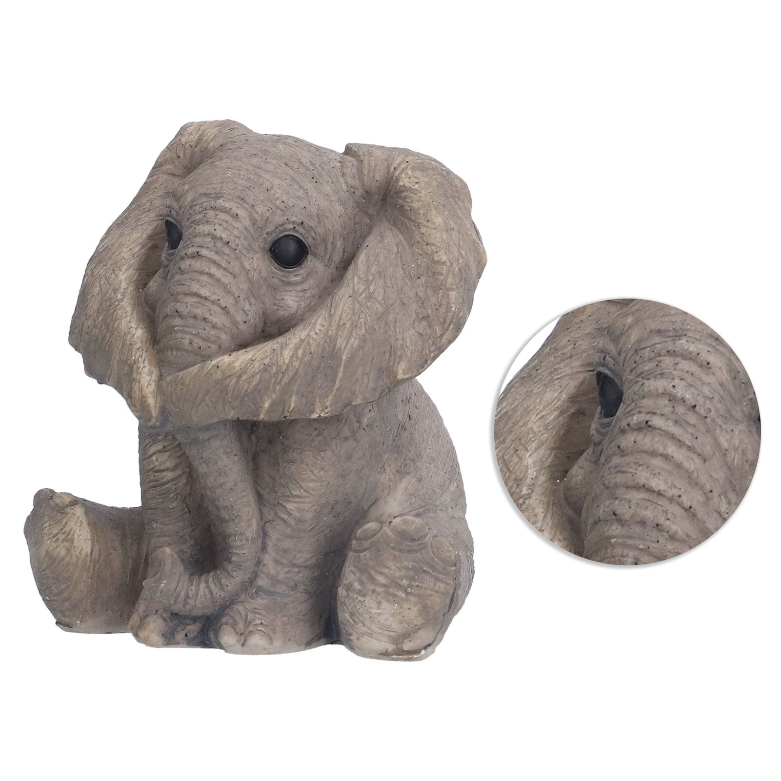 Resin Elephant Statue Crafts Cute Elephant Ornament Home Decoration for Living view 8