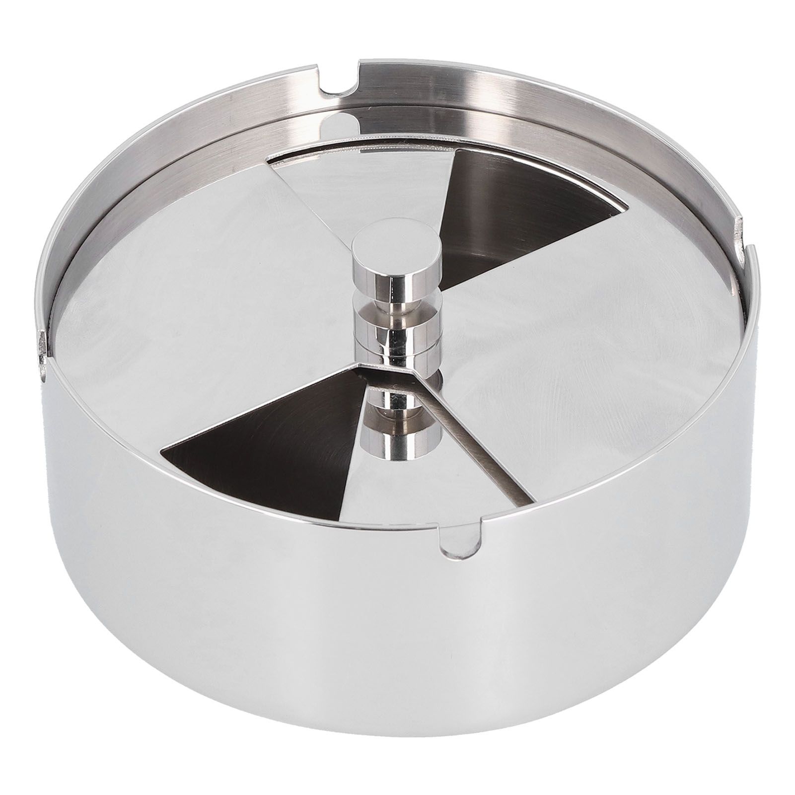 Ashtray Outdoor Thickened Stainless Steel Windproof Rotating Cover Design view 2