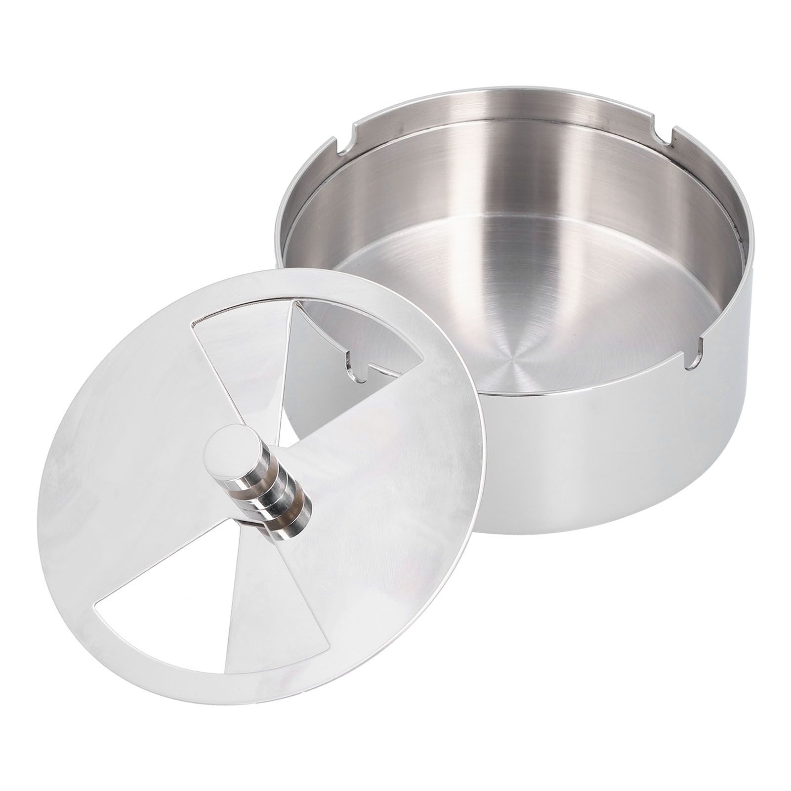 Ashtray Outdoor Thickened Stainless Steel Windproof Rotating Cover Design view 5