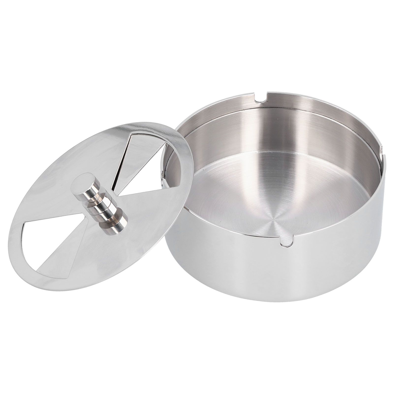 Ashtray Outdoor Thickened Stainless Steel Windproof Rotating Cover Design view 7