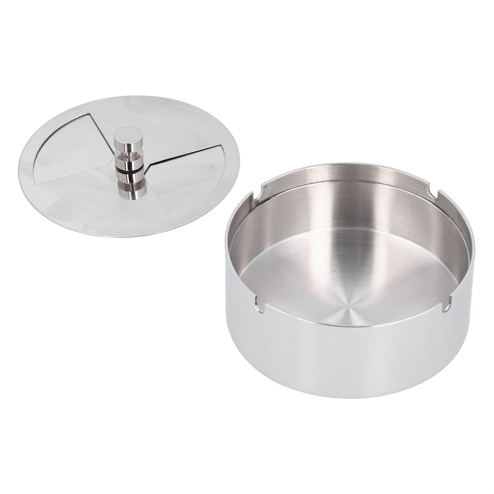 Ashtray Outdoor Thickened Stainless Steel Windproof Rotating Cover Design view 10
