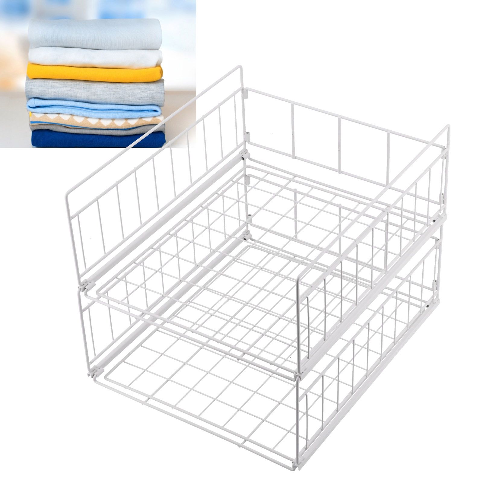 Kitchen Storage Shelf Detachable Wardrobe Dish Drying Rack Shelf Tableware view 11
