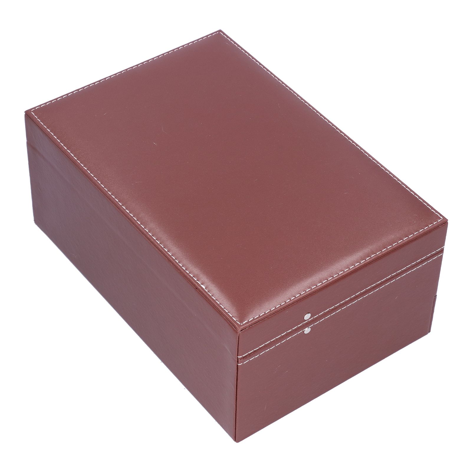 Jewelry Storage Box Double Layer PU Leather Necklace Watches Organizer view 10