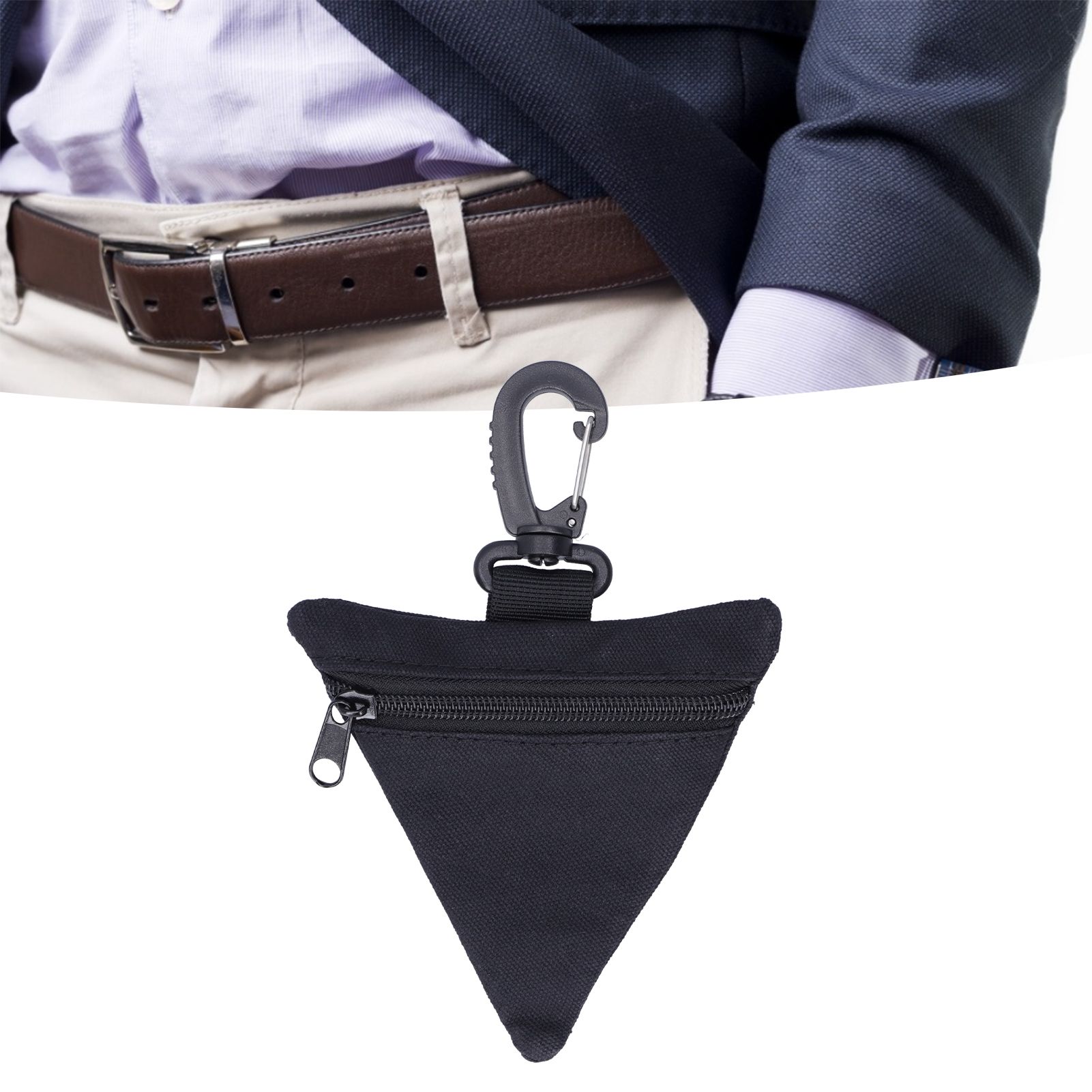 Portable Coin Purse Oxford Cloth Outdoor Triangular Money Key Storage Waist view 11