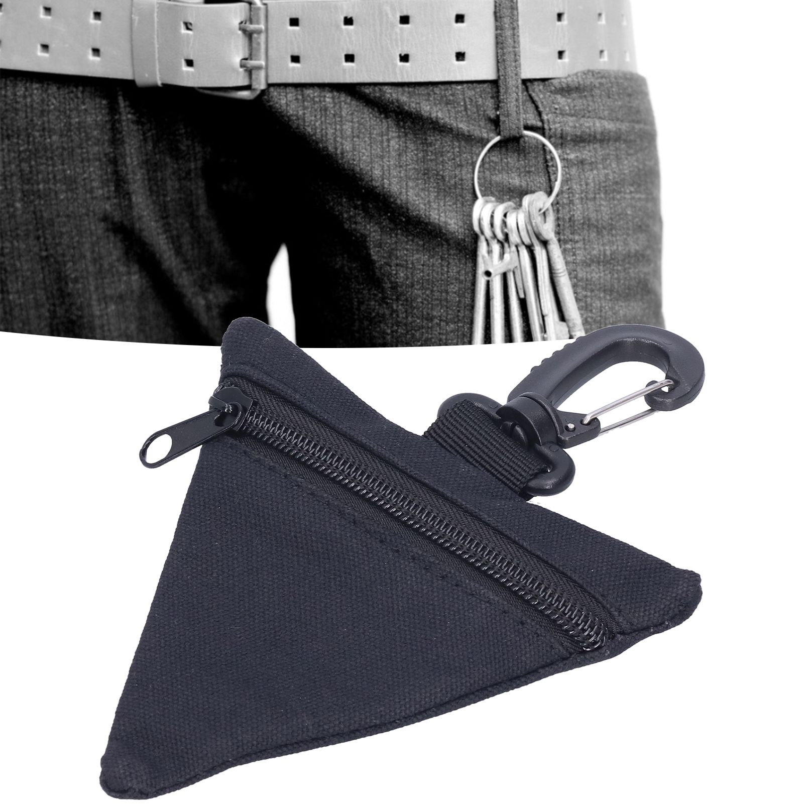 Portable Coin Purse Oxford Cloth Outdoor Triangular Money Key Storage Waist view 12