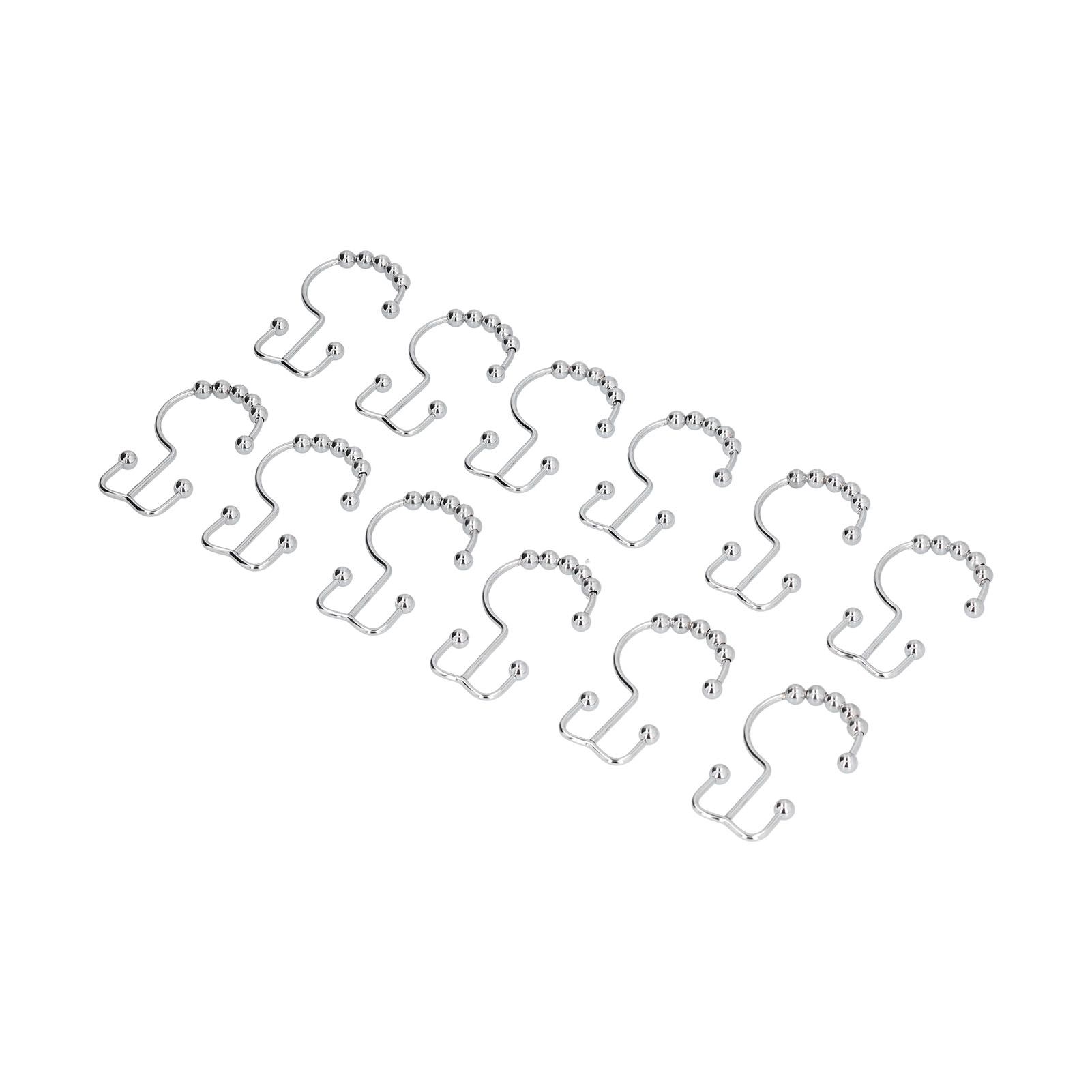 12pcs Curtain Hook Stainless Steel Double Glide Bath Curtain Hooks for Bathroom view 3