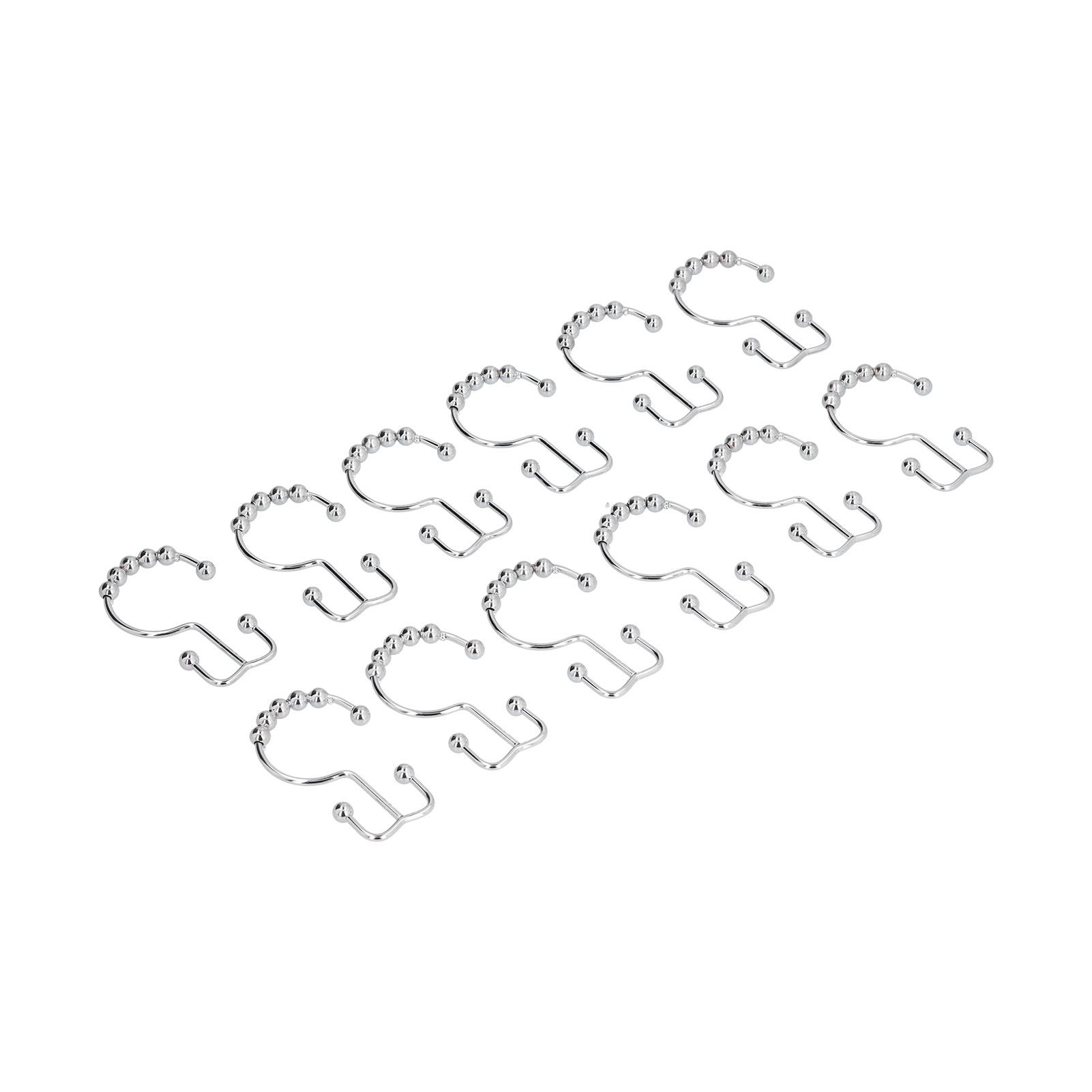 12pcs Curtain Hook Stainless Steel Double Glide Bath Curtain Hooks for Bathroom view 4