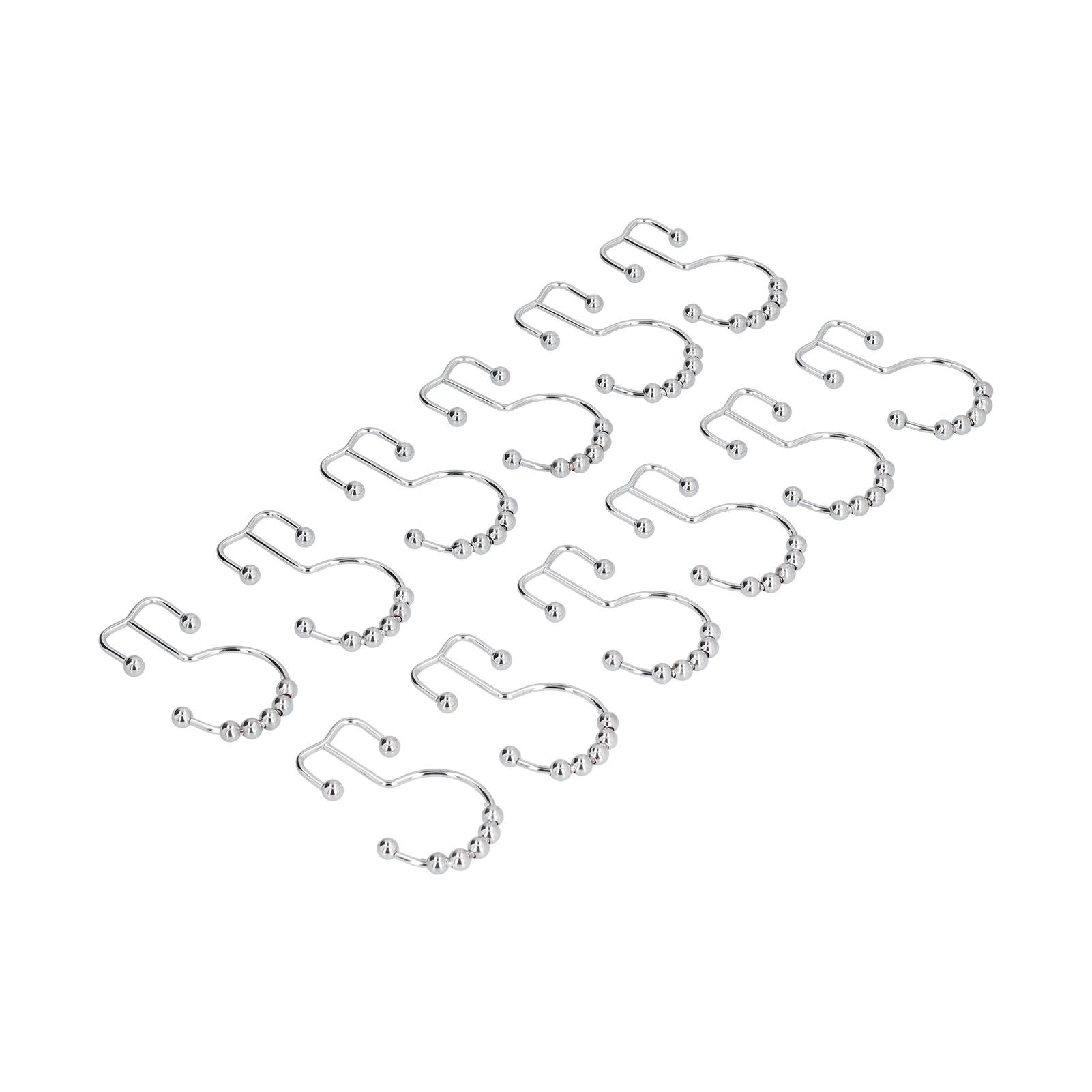 12pcs Curtain Hook Stainless Steel Double Glide Bath Curtain Hooks for Bathroom view 5