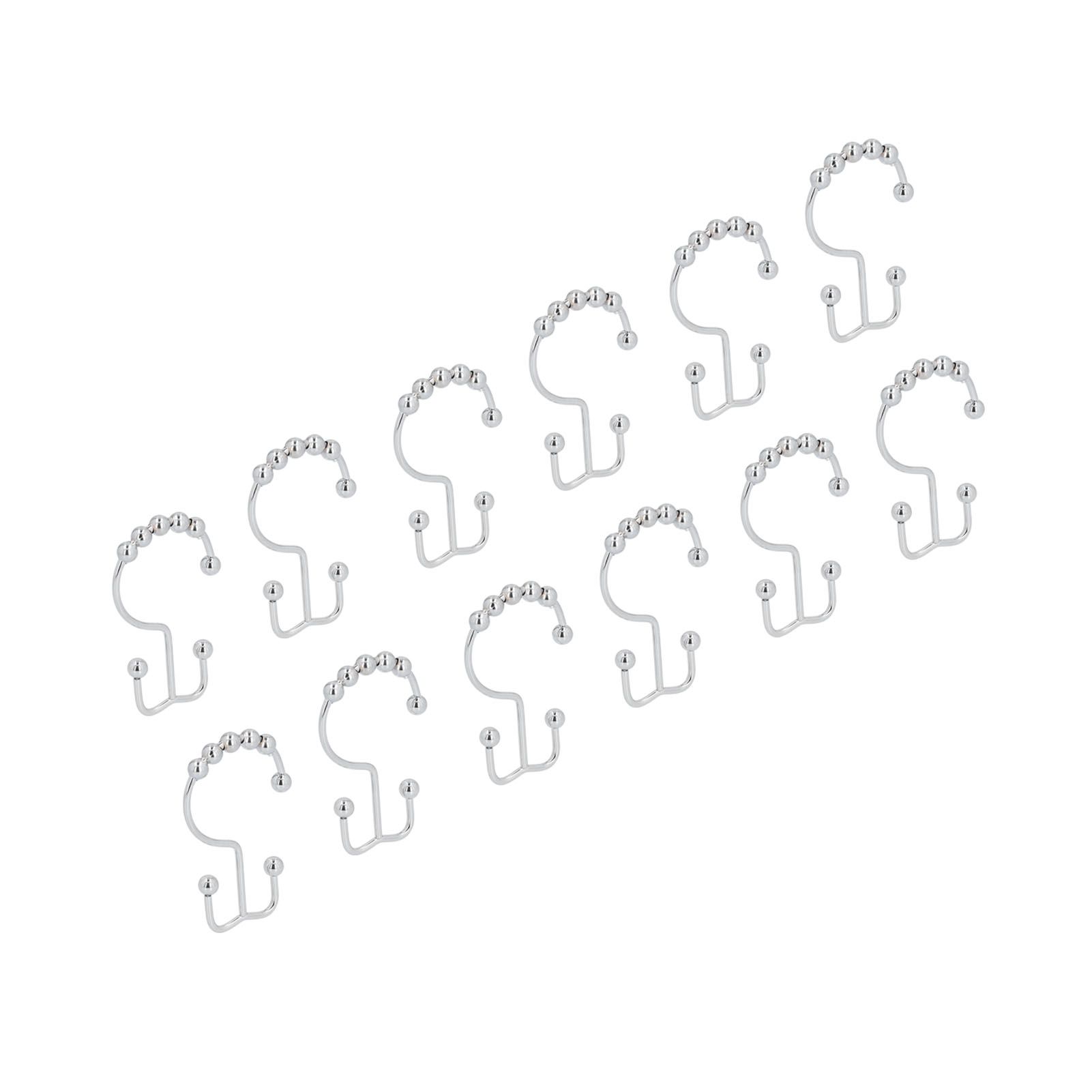 12pcs Curtain Hook Stainless Steel Double Glide Bath Curtain Hooks for Bathroom view 7