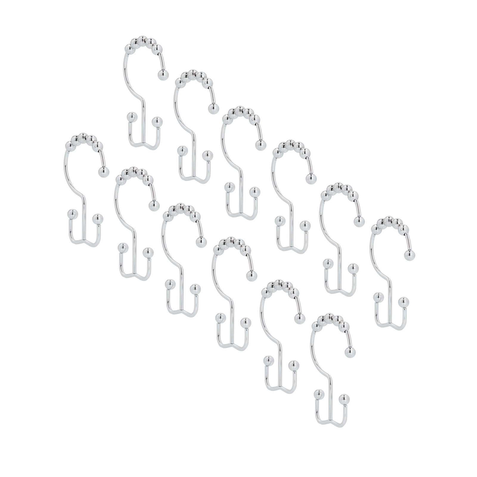 12pcs Curtain Hook Stainless Steel Double Glide Bath Curtain Hooks for Bathroom view 8