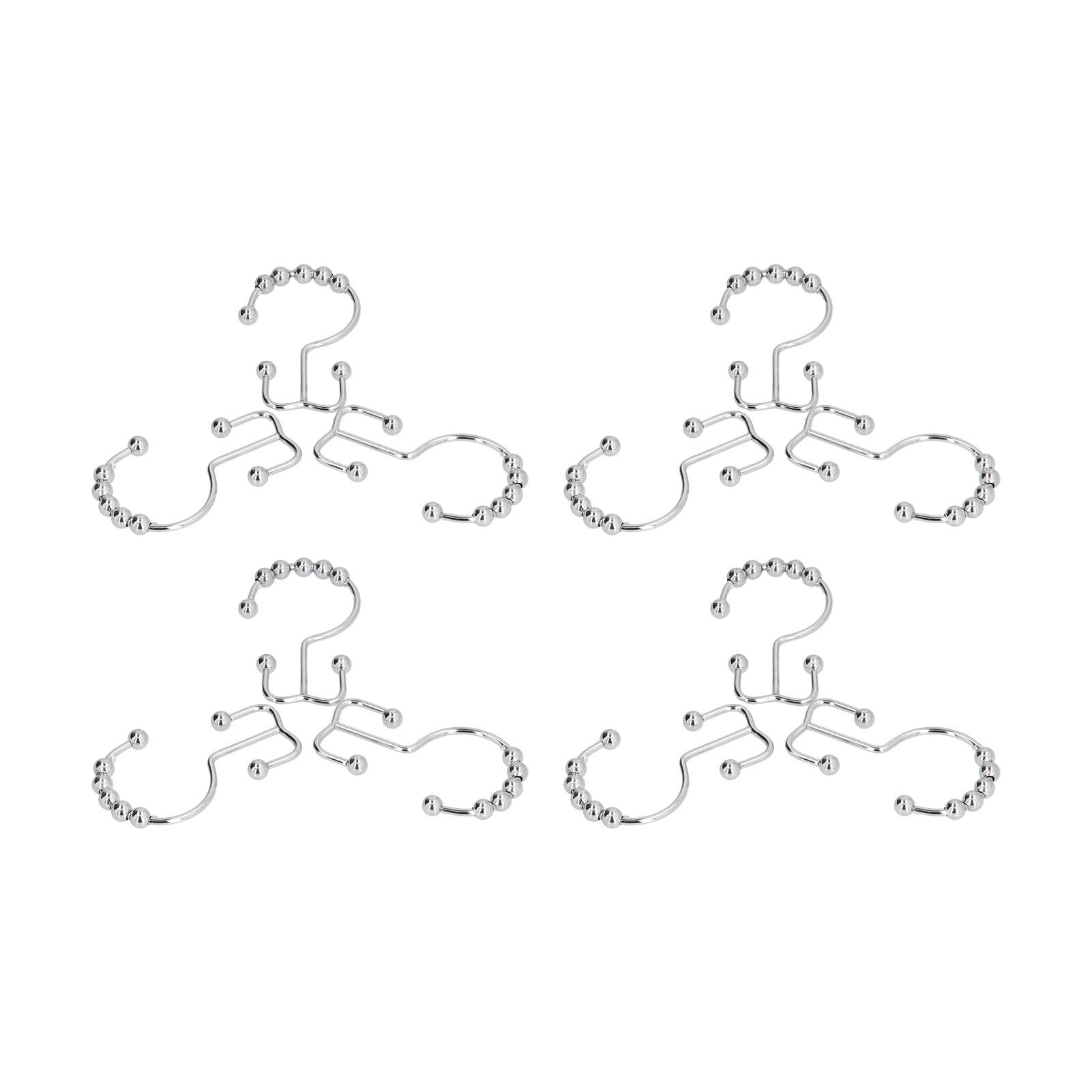 12pcs Curtain Hook Stainless Steel Double Glide Bath Curtain Hooks for Bathroom view 10