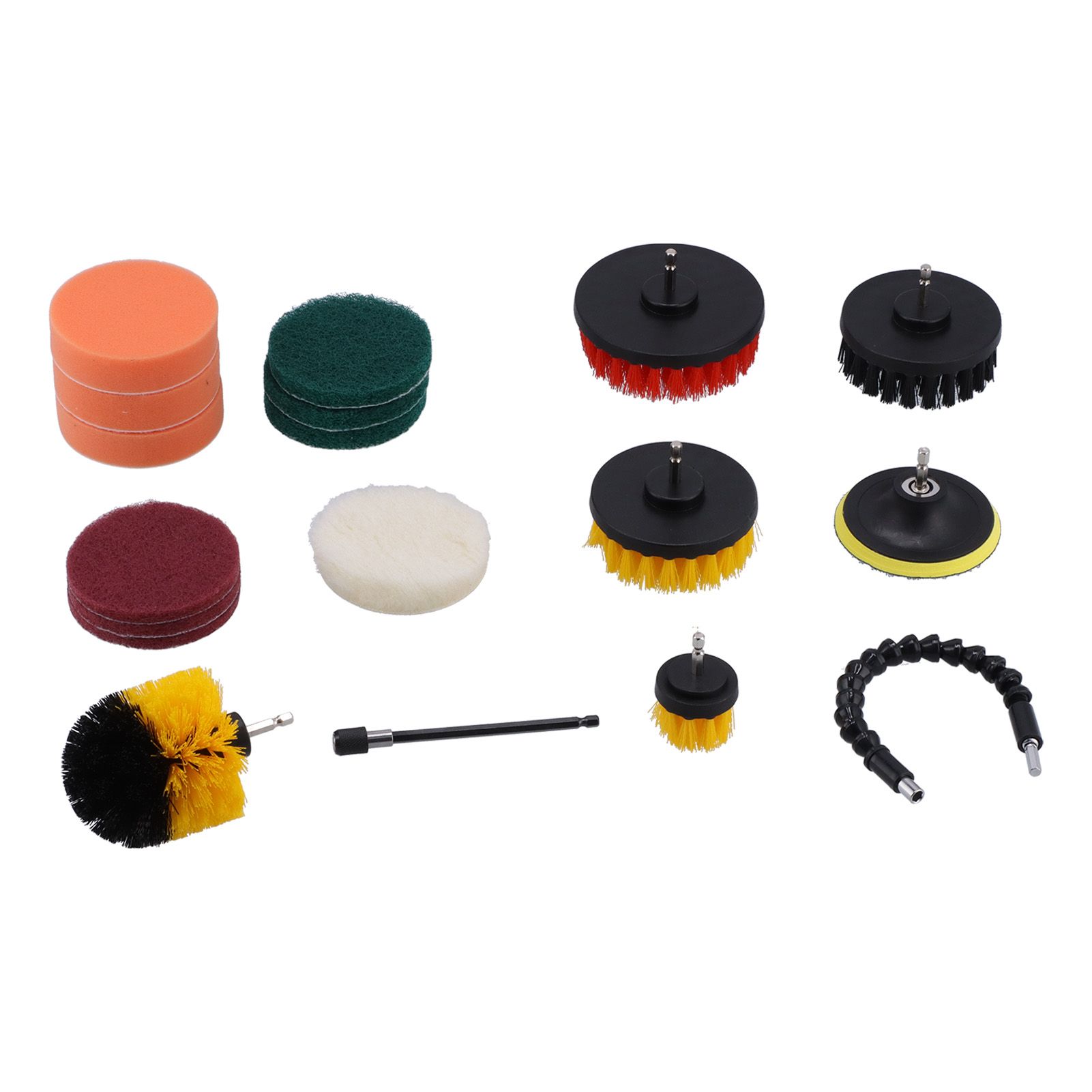 19PCS Drill Brushes Set Electric Scrubber Cleaning Kit Polishing Pad Set
