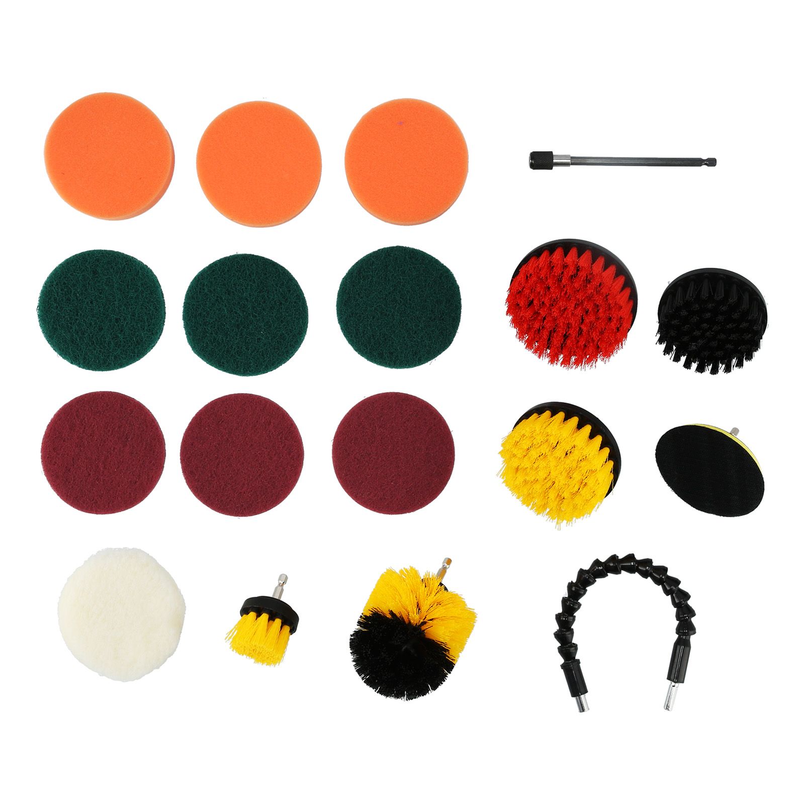 19PCS Drill Brushes Set Electric Scrubber Cleaning Kit Polishing Pad Set view 2