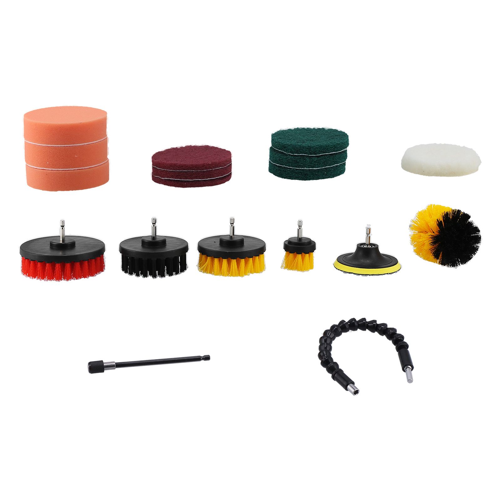 19PCS Drill Brushes Set Electric Scrubber Cleaning Kit Polishing Pad Set view 7