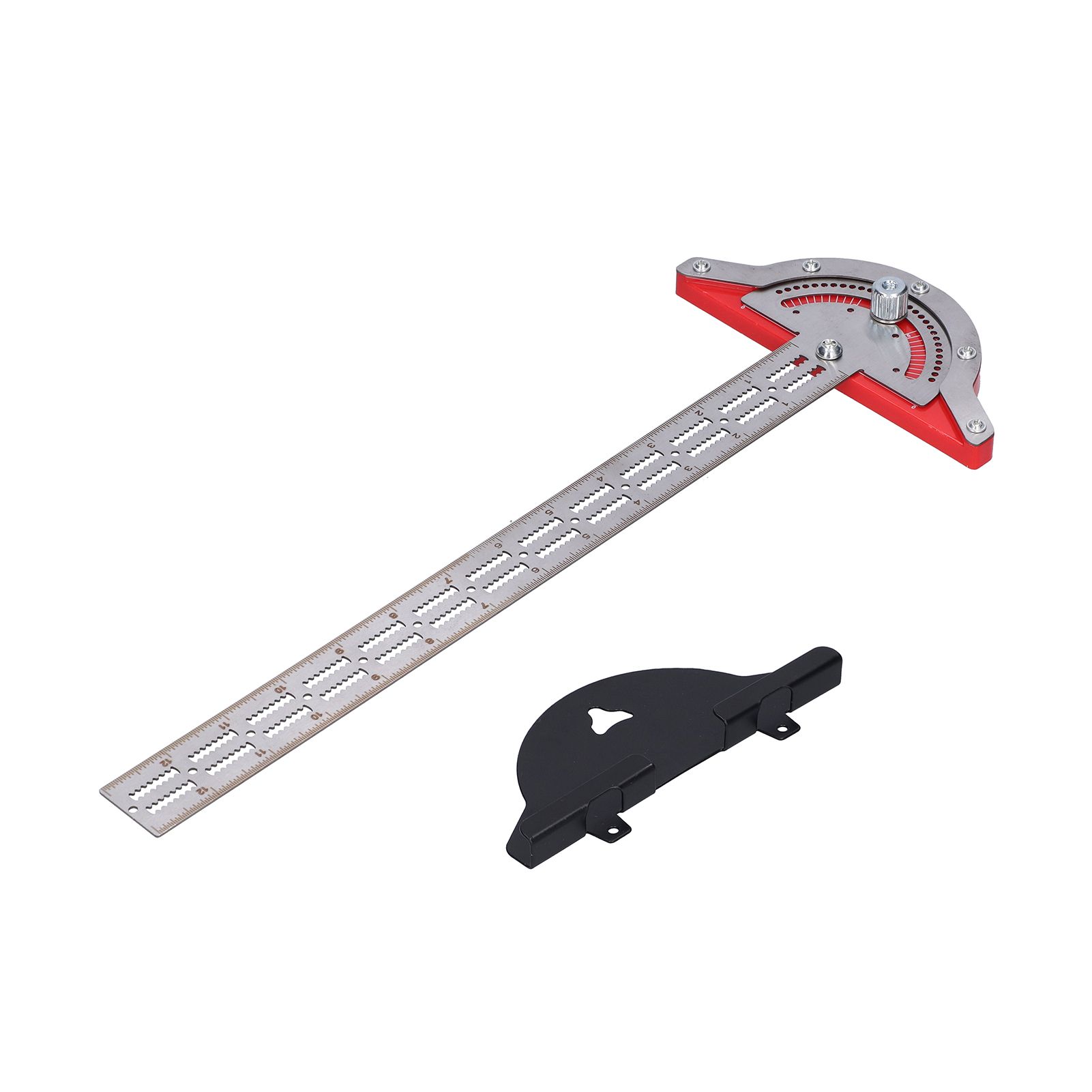 Woodworker Edge Ruler Protractor Portable Stainless Steel Angle Measuring Tool view 2