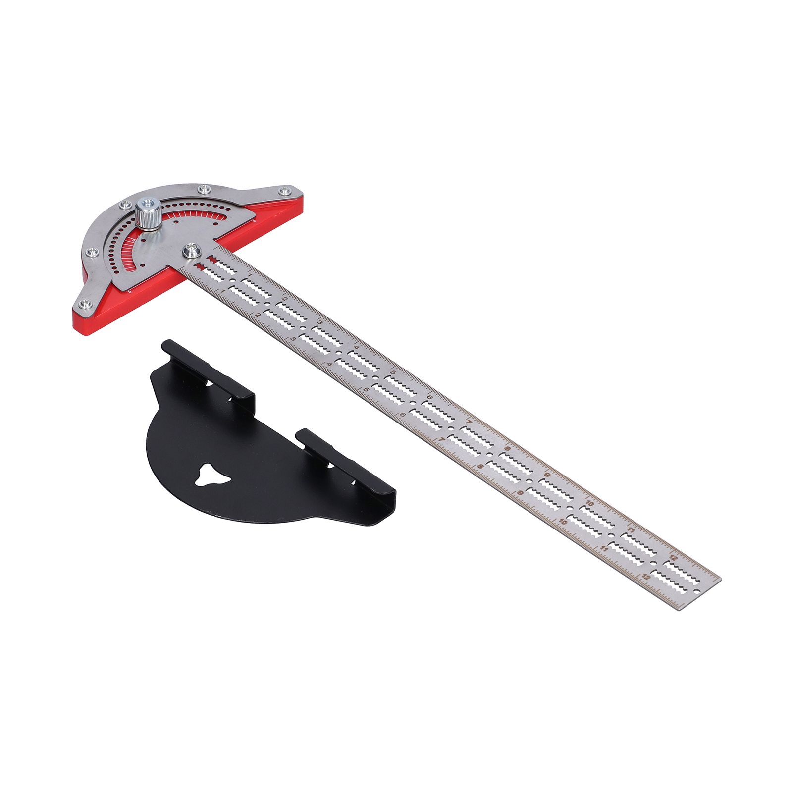 Woodworker Edge Ruler Protractor Portable Stainless Steel Angle Measuring Tool view 8