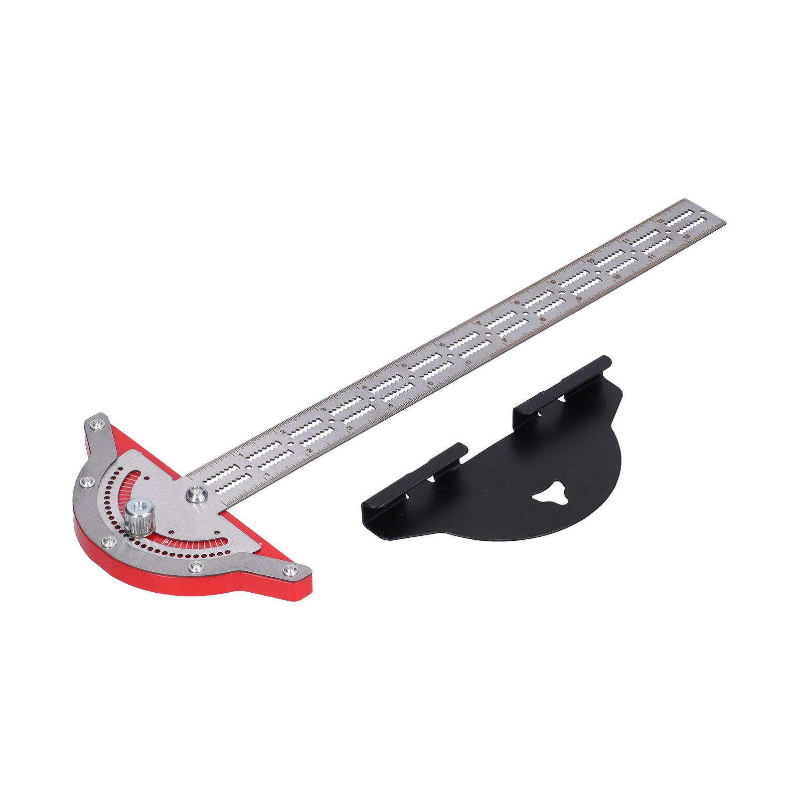 Woodworker Edge Ruler Protractor Portable Stainless Steel Angle Measuring Tool view 9