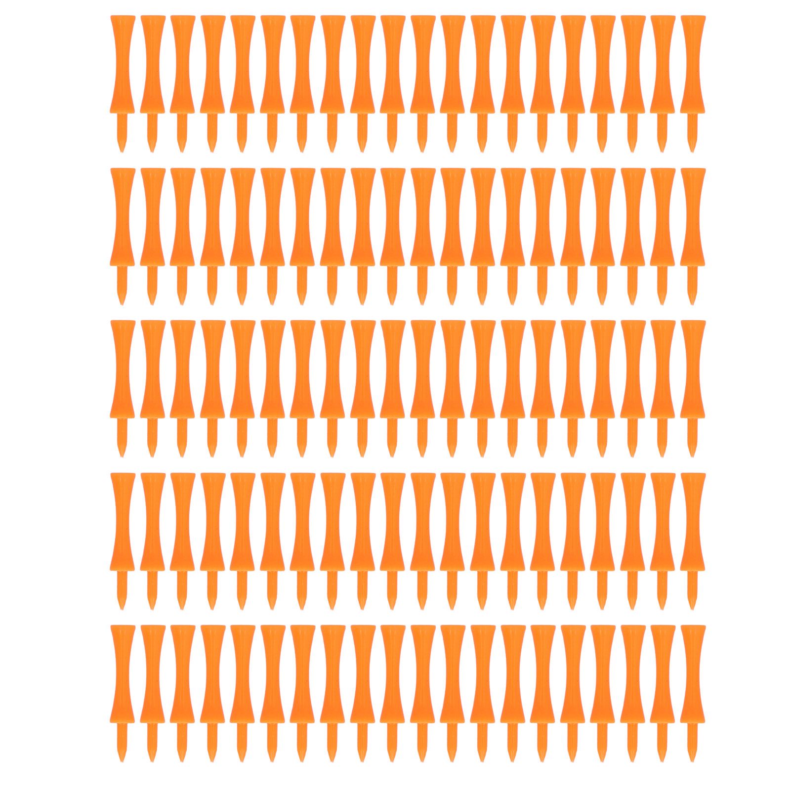 100Pcs 70mm Orange Plastic Golf Tees Set Lightweight Small Portable view 2