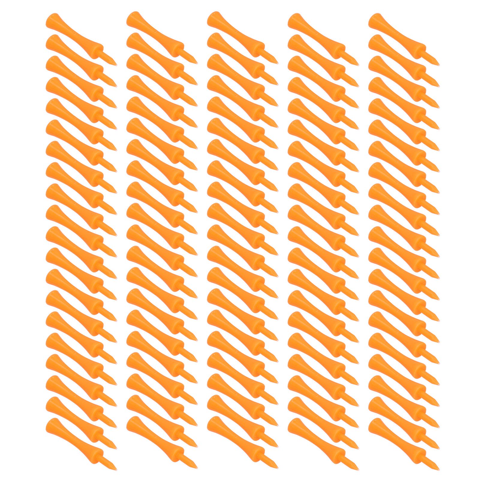 100Pcs 70mm Orange Plastic Golf Tees Set Lightweight Small Portable view 3