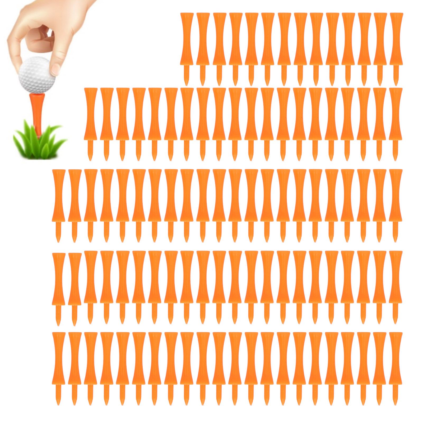 100Pcs 70mm Orange Plastic Golf Tees Set Lightweight Small Portable view 11